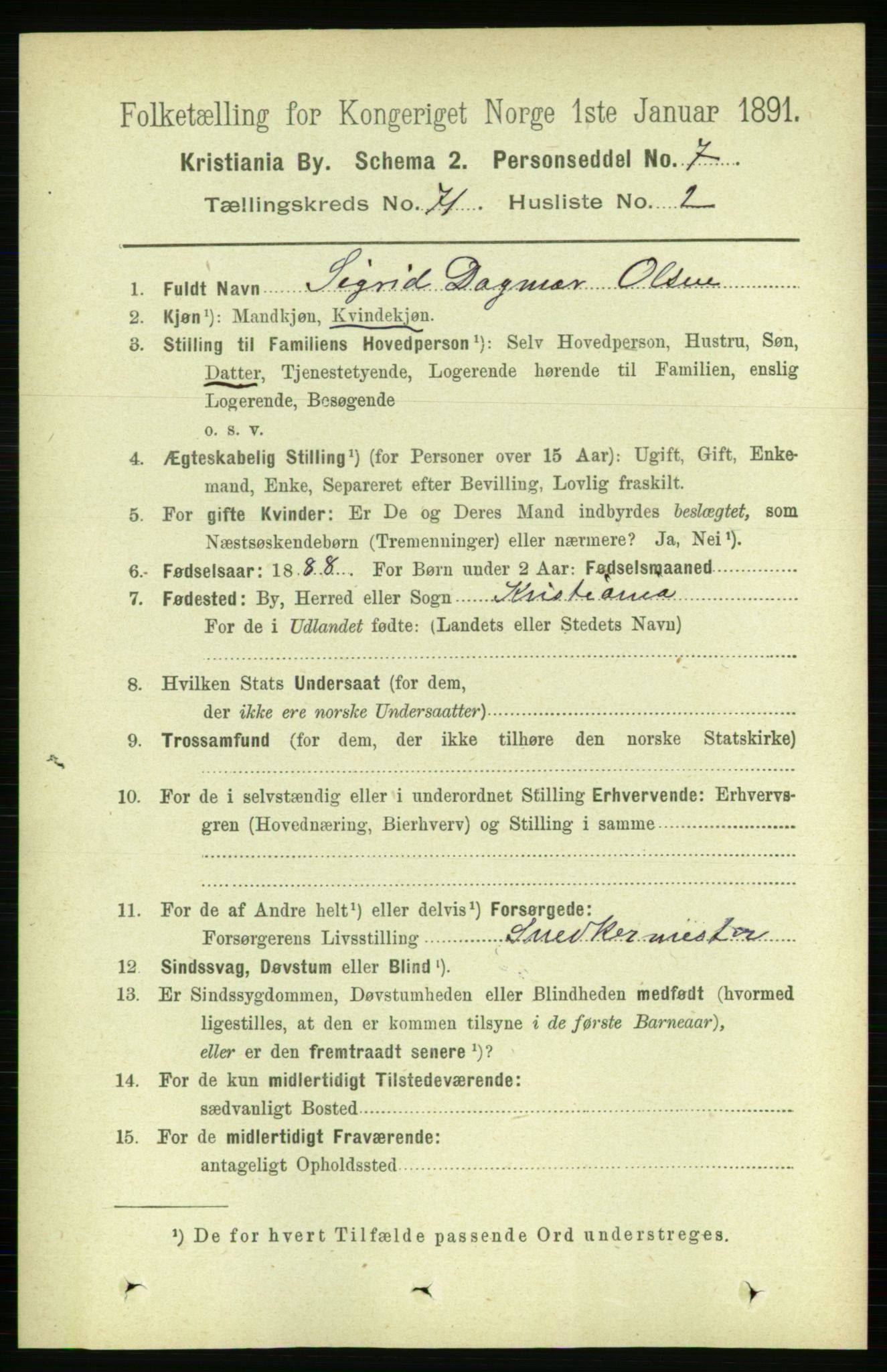 RA, 1891 census for 0301 Kristiania, 1891, p. 38949