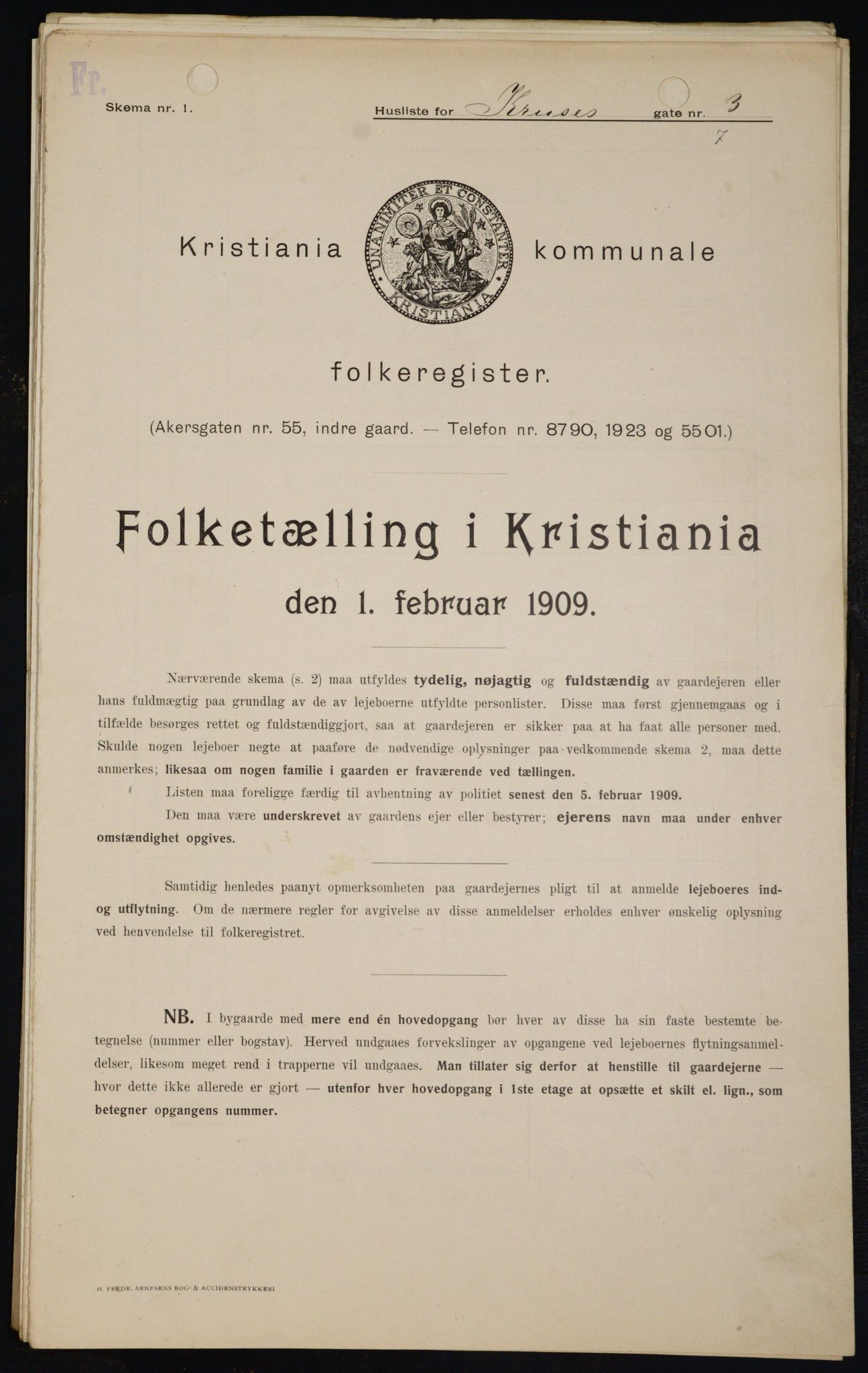 OBA, Municipal Census 1909 for Kristiania, 1909, p. 50395