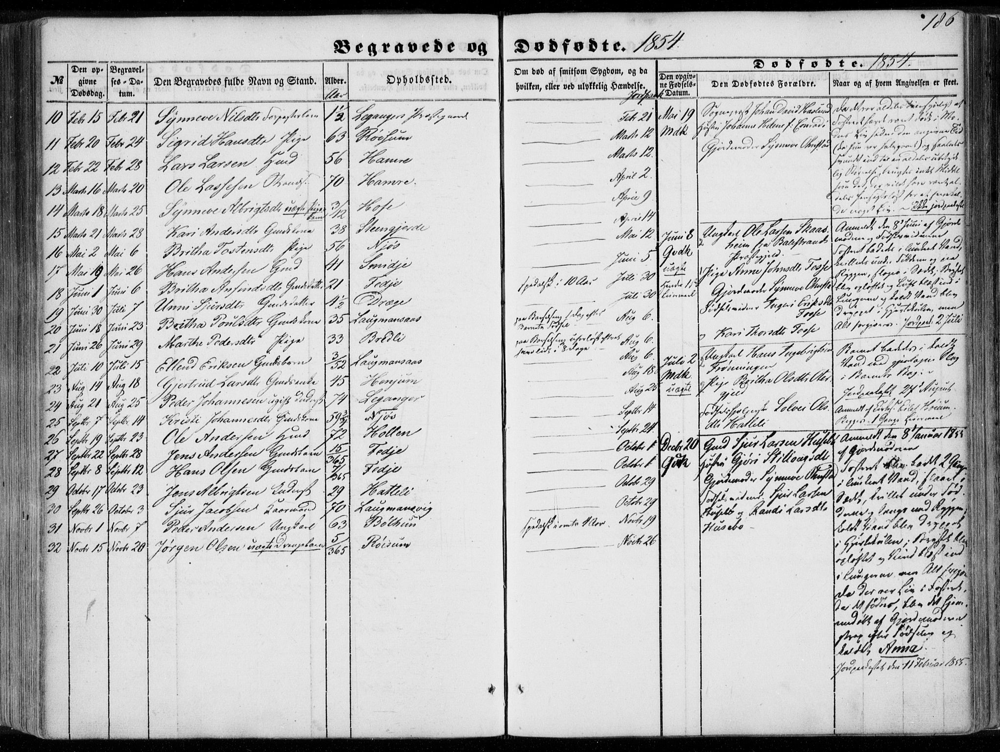 Leikanger sokneprestembete, SAB/A-81001: Parish register (official) no. A 8, 1852-1868, p. 186