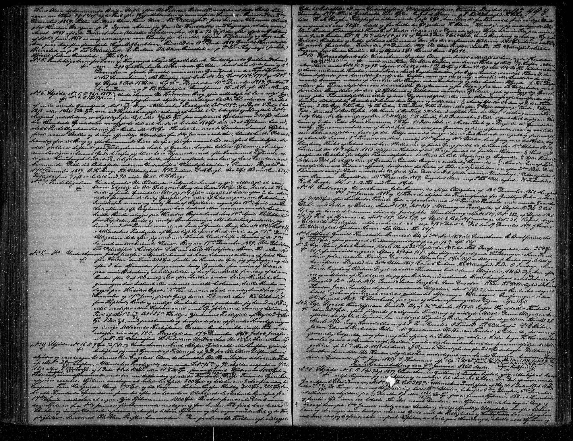 Nes tingrett, SAO/A-10548/G/Gb/Gba/L0012.a: Mortgage book no. 11, 1853-1861, p. 498