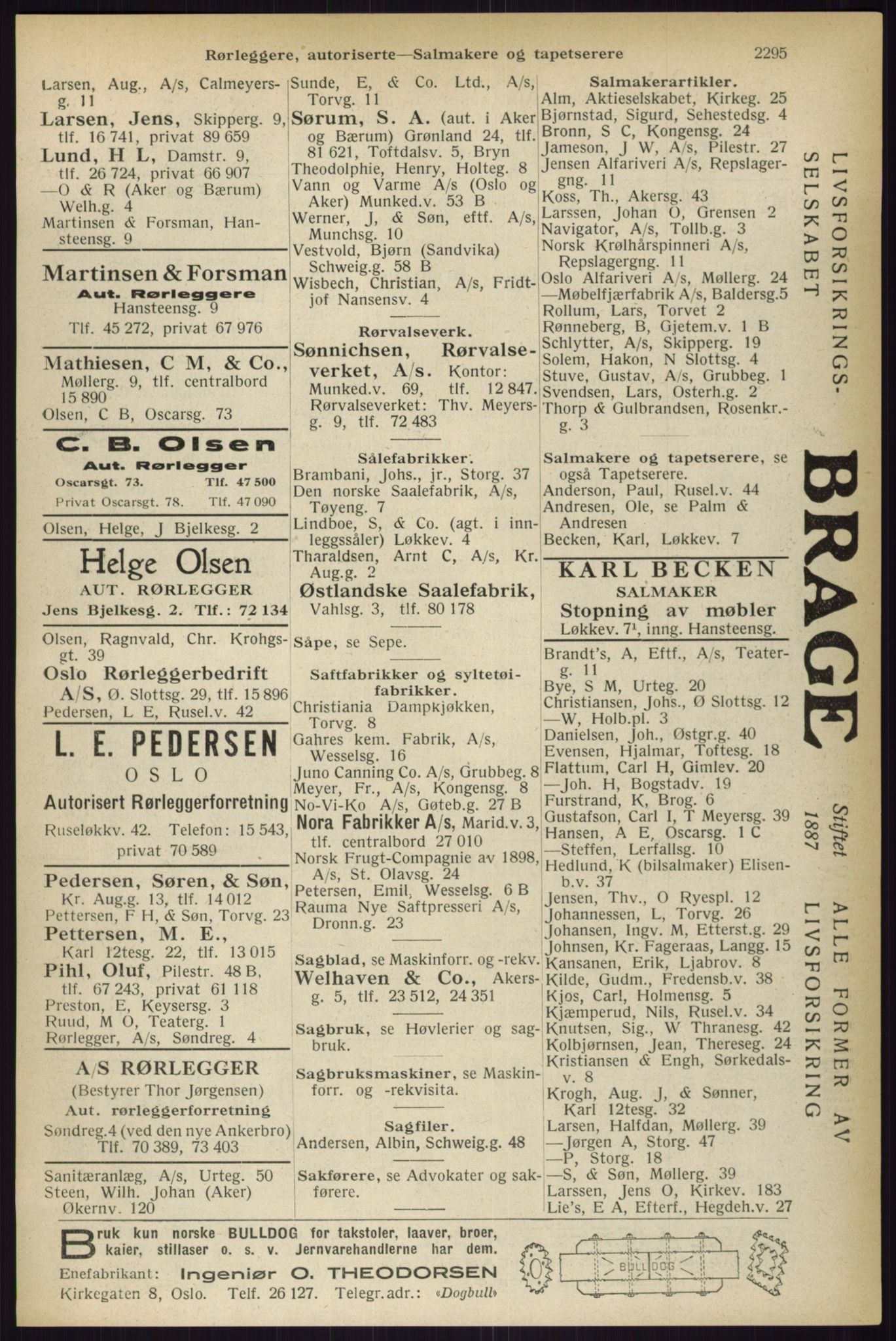 Kristiania/Oslo adressebok, PUBL/-, 1933, p. 2295