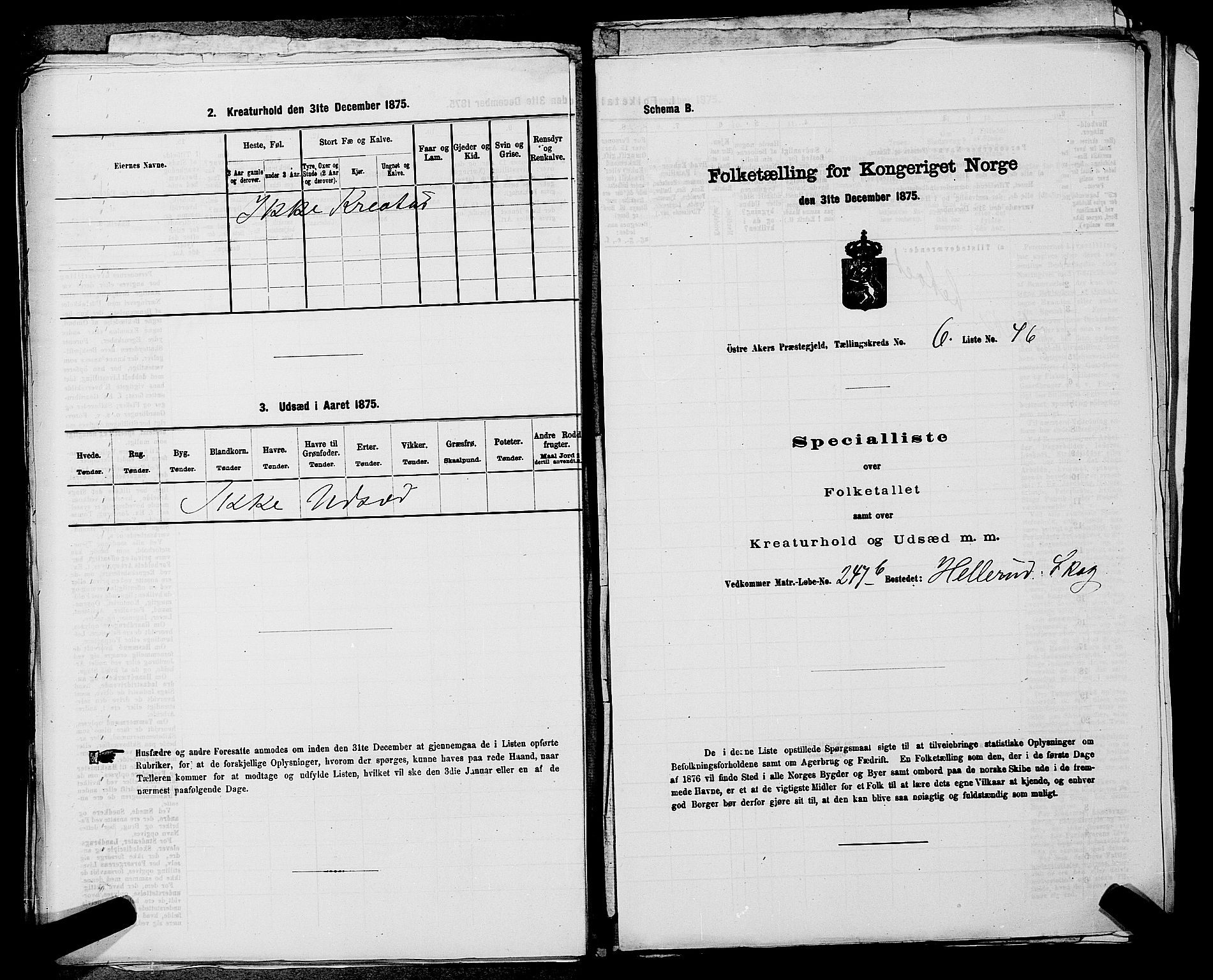 RA, 1875 census for 0218bP Østre Aker, 1875, p. 1618