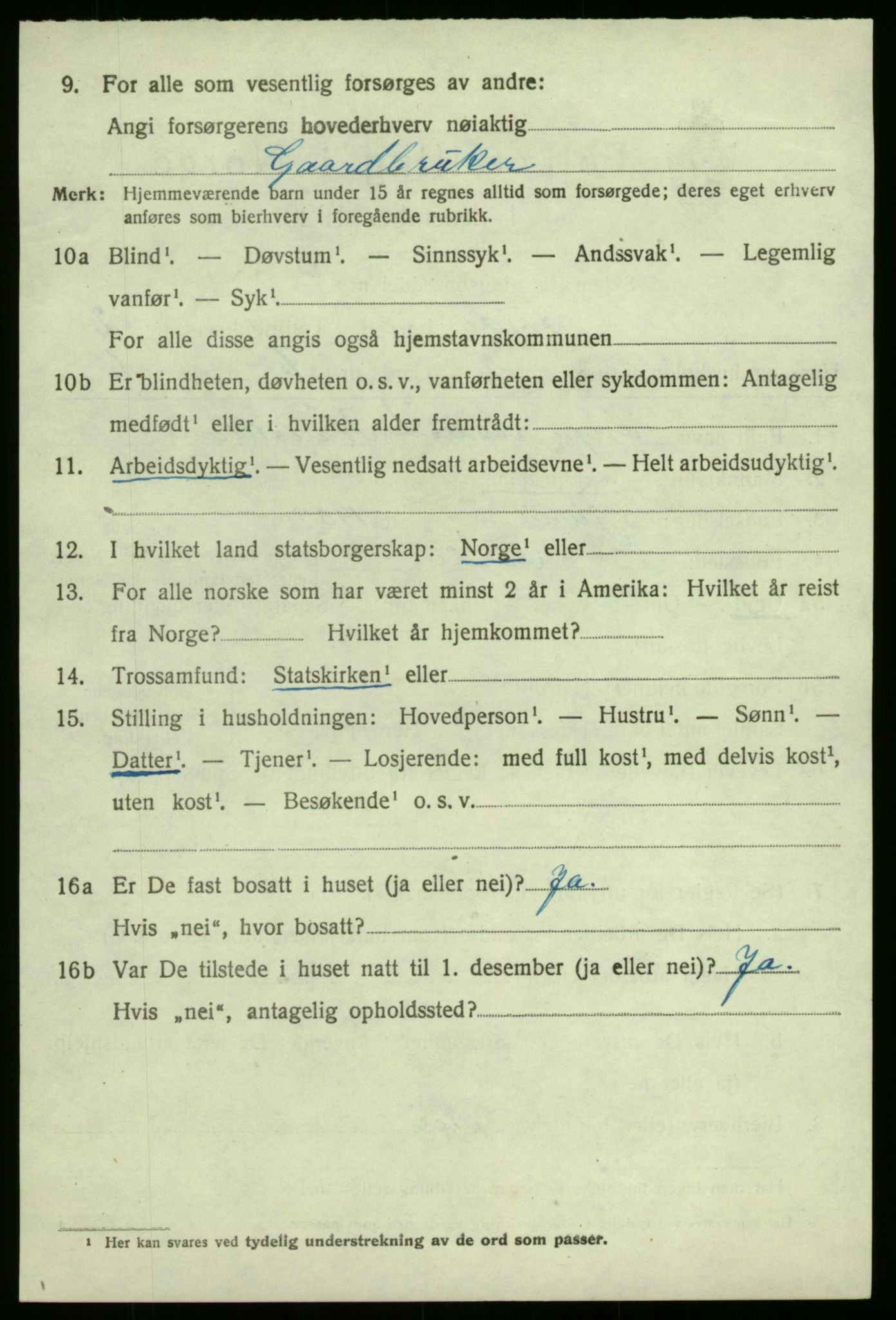 SAB, 1920 census for Førde, 1920, p. 1441