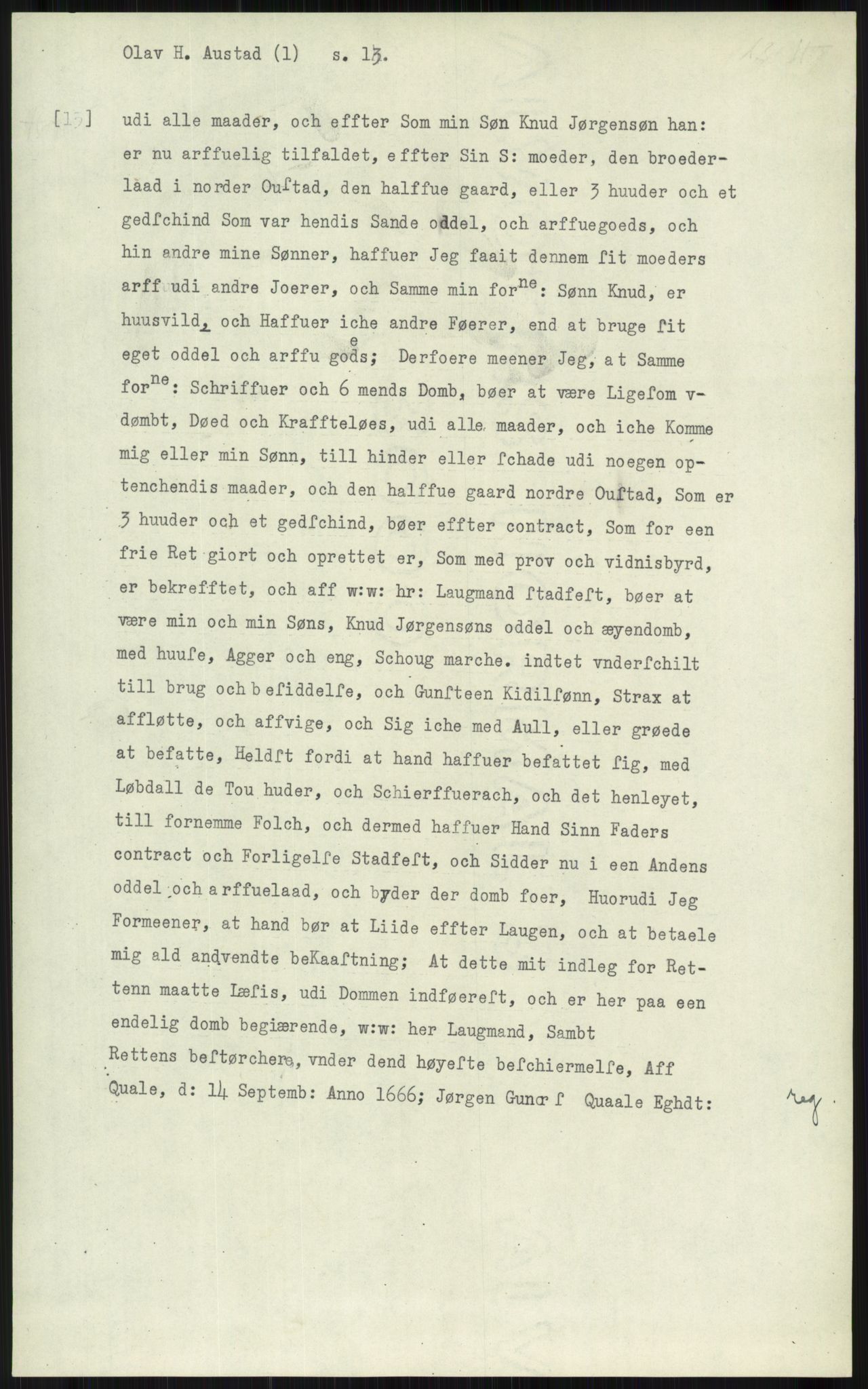 Samlinger til kildeutgivelse, Diplomavskriftsamlingen, AV/RA-EA-4053/H/Ha, p. 366