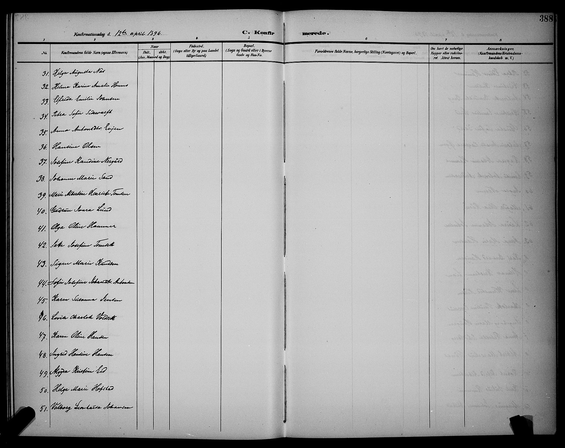 Ministerialprotokoller, klokkerbøker og fødselsregistre - Sør-Trøndelag, AV/SAT-A-1456/604/L0225: Parish register (copy) no. 604C08, 1895-1899, p. 388