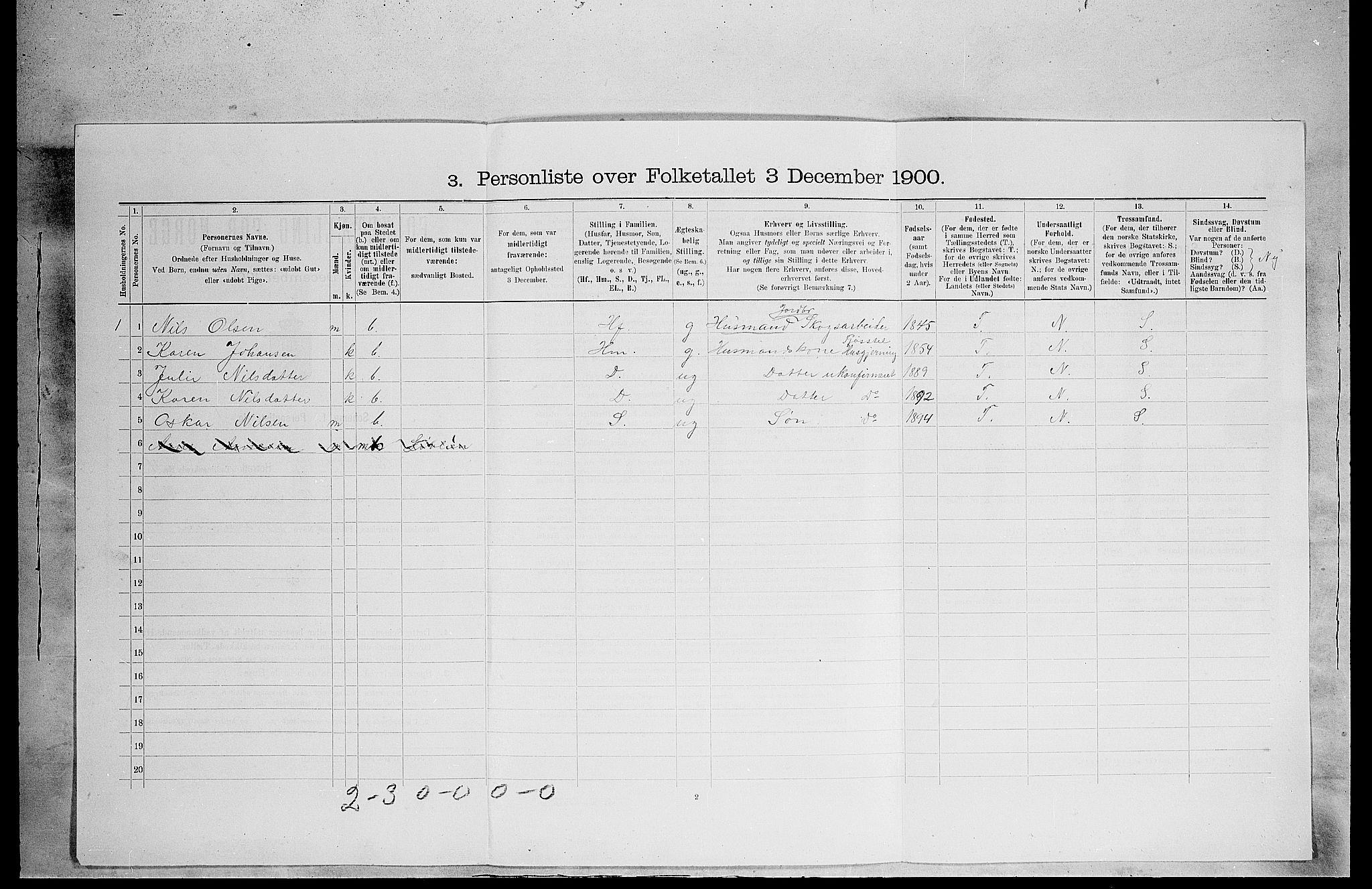 SAH, 1900 census for Eidskog, 1900, p. 541