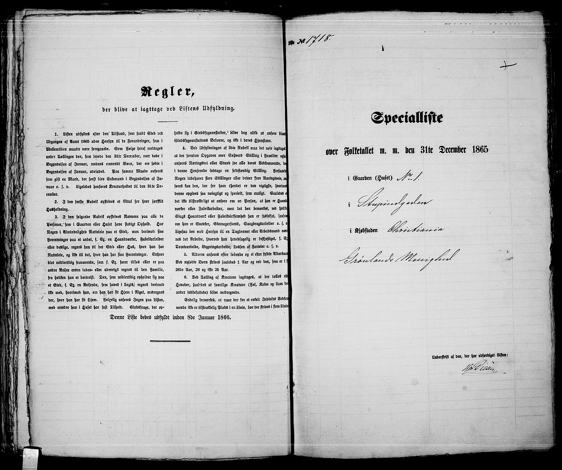 RA, 1865 census for Kristiania, 1865, p. 3875