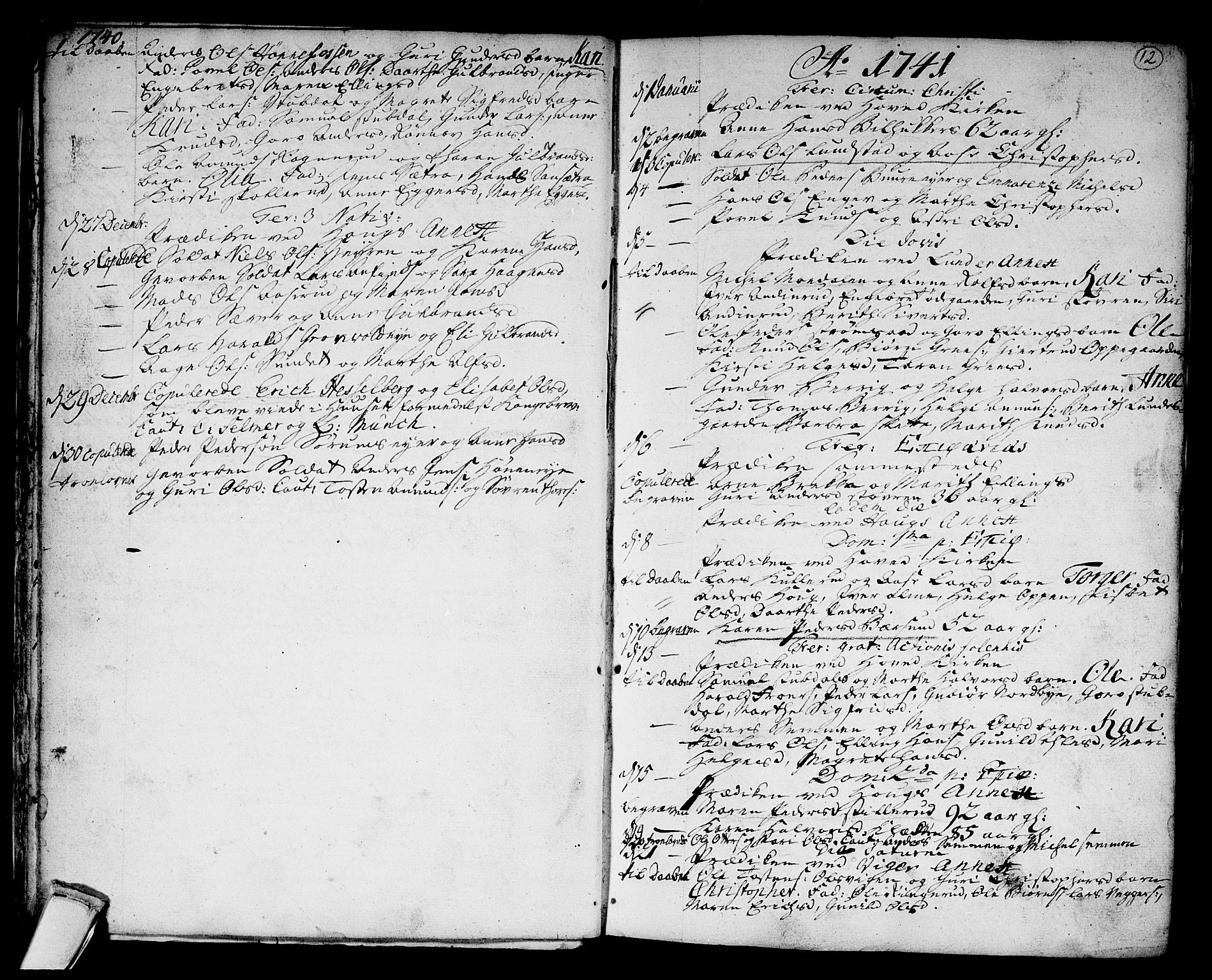 Norderhov kirkebøker, AV/SAKO-A-237/F/Fa/L0003a: Parish register (official) no. 3, 1740-1757, p. 12