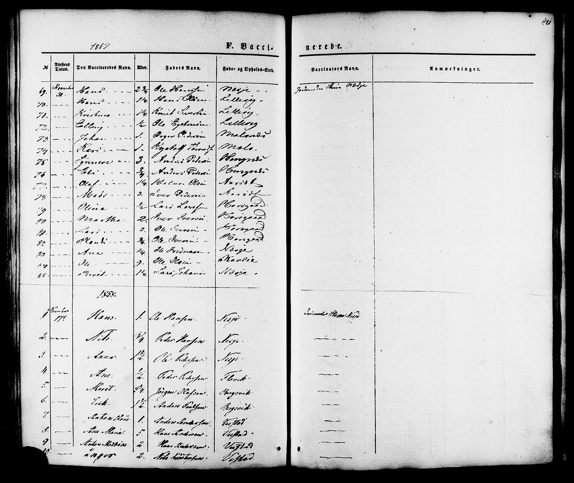 Ministerialprotokoller, klokkerbøker og fødselsregistre - Møre og Romsdal, AV/SAT-A-1454/547/L0603: Parish register (official) no. 547A05, 1846-1877, p. 421