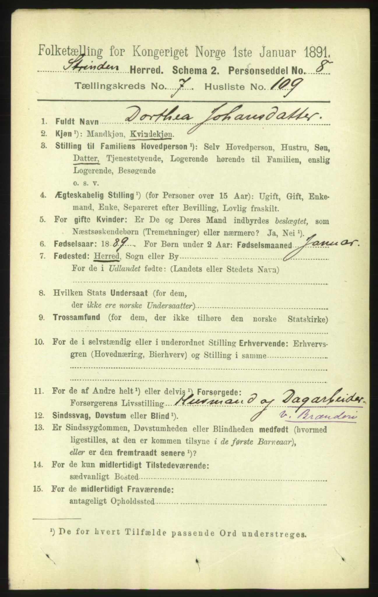 RA, 1891 census for 1660 Strinda, 1891, p. 6962