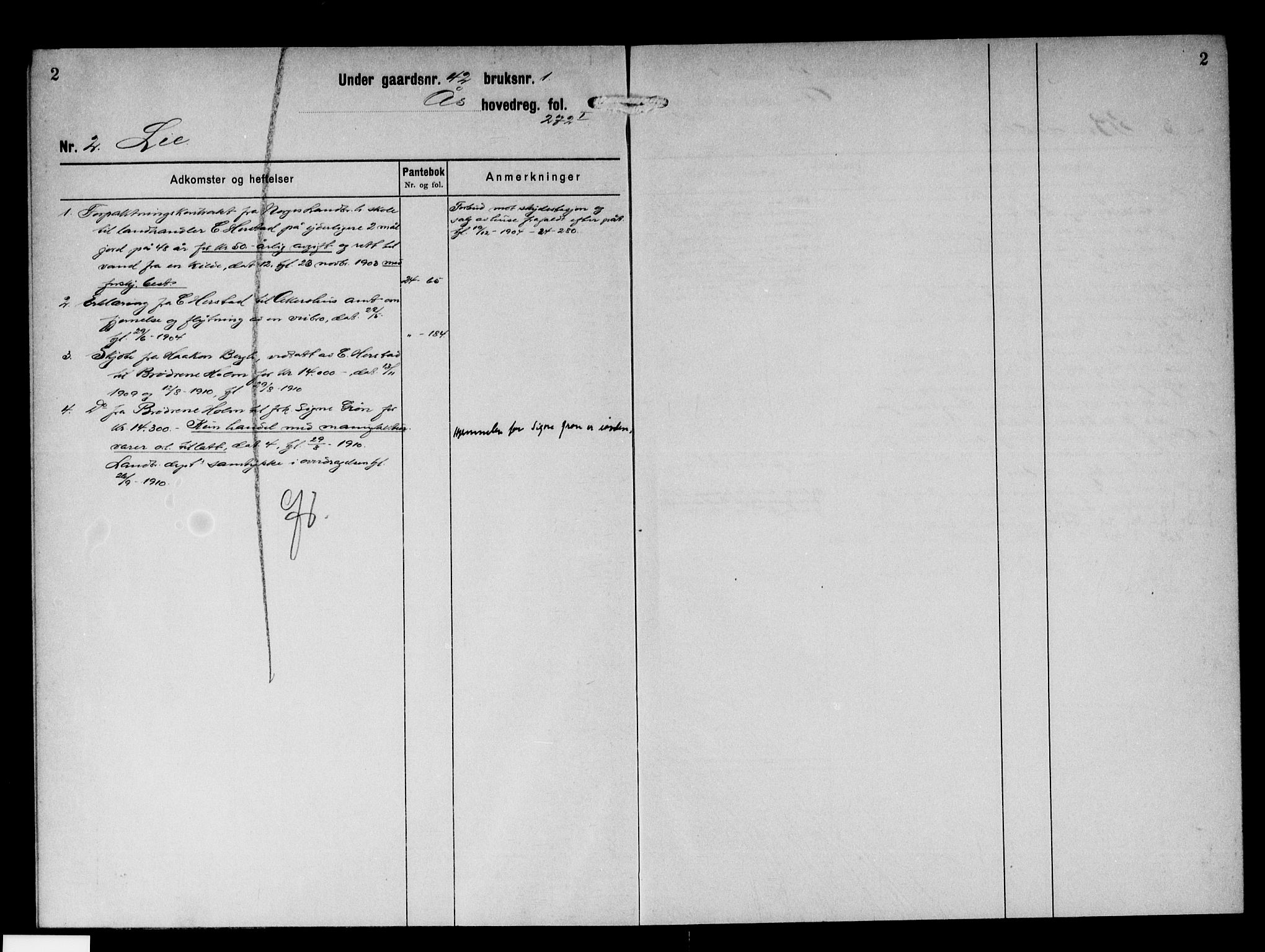 Follo sorenskriveri, SAO/A-10274/G/Gb/Gbf/L0004: Mortgage register no. VI 4, 1902-1938, p. 2
