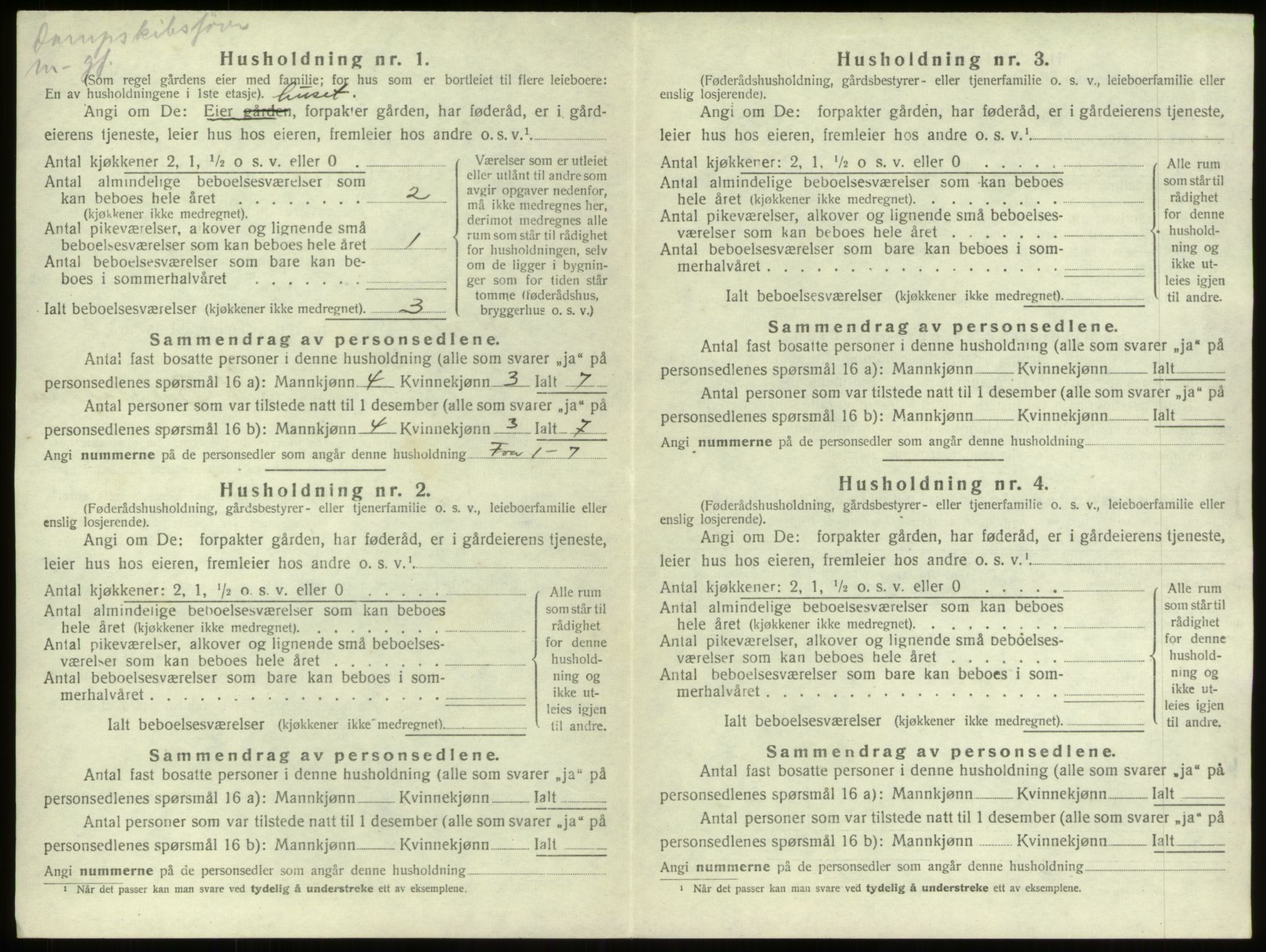 SAB, 1920 census for Stryn, 1920, p. 160