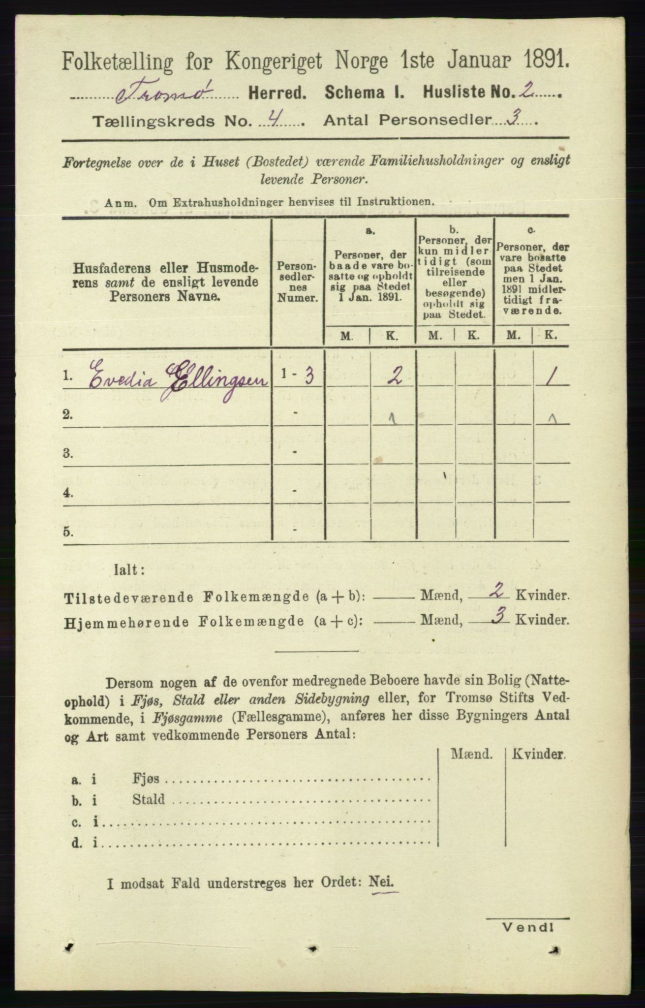 RA, 1891 census for 0921 Tromøy, 1891, p. 1358