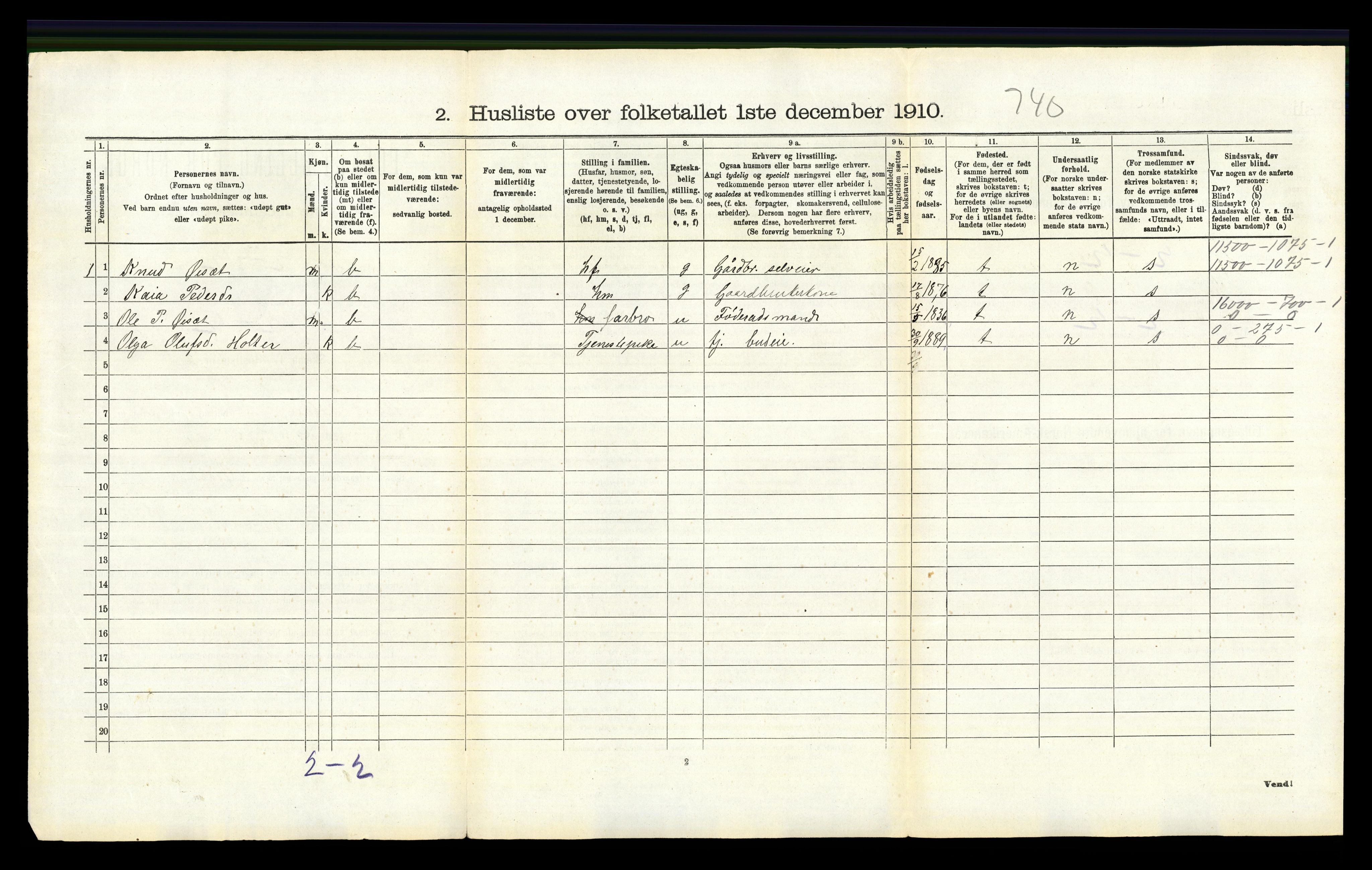 RA, 1910 census for Våler, 1910, p. 318