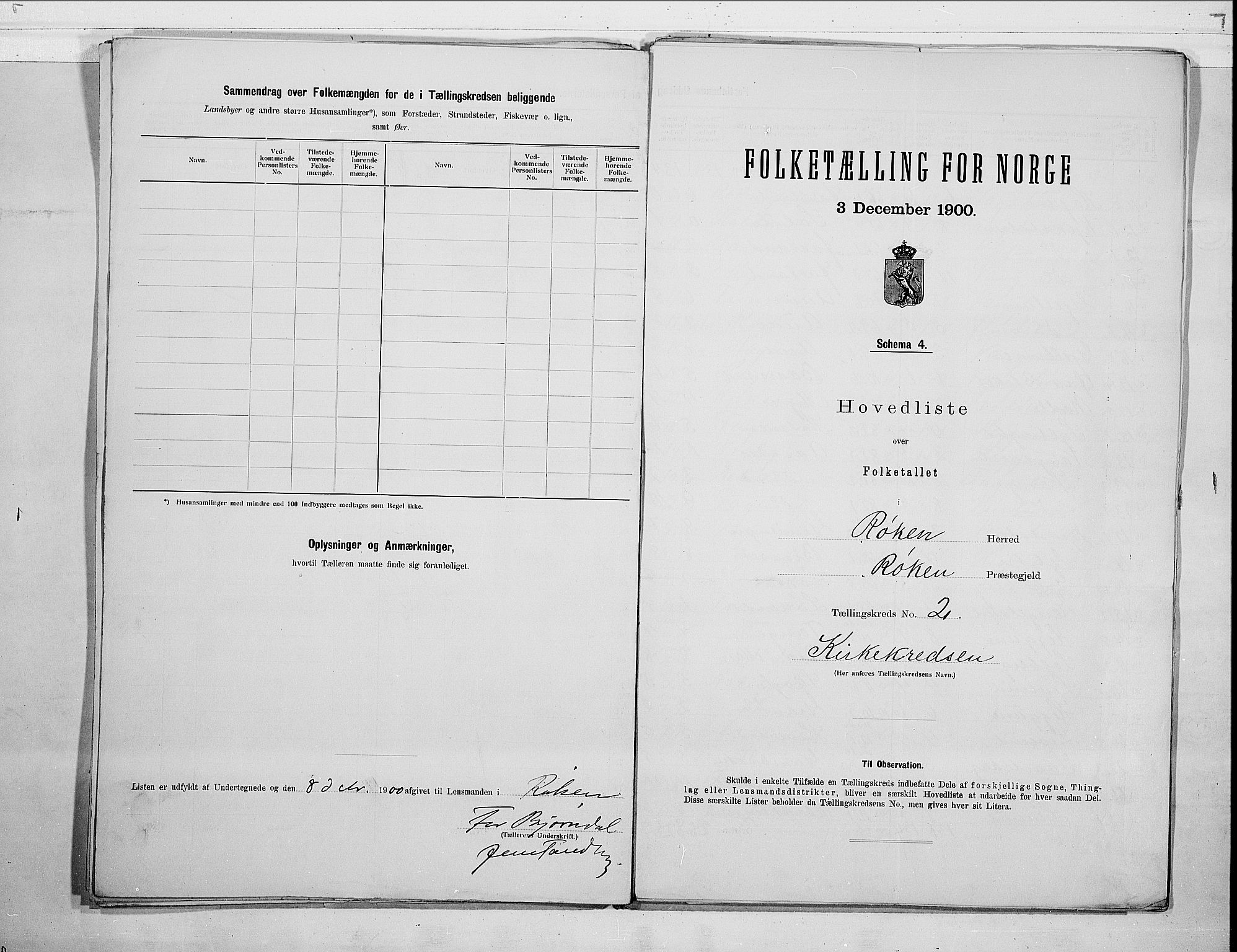 RA, 1900 census for Røyken, 1900, p. 8