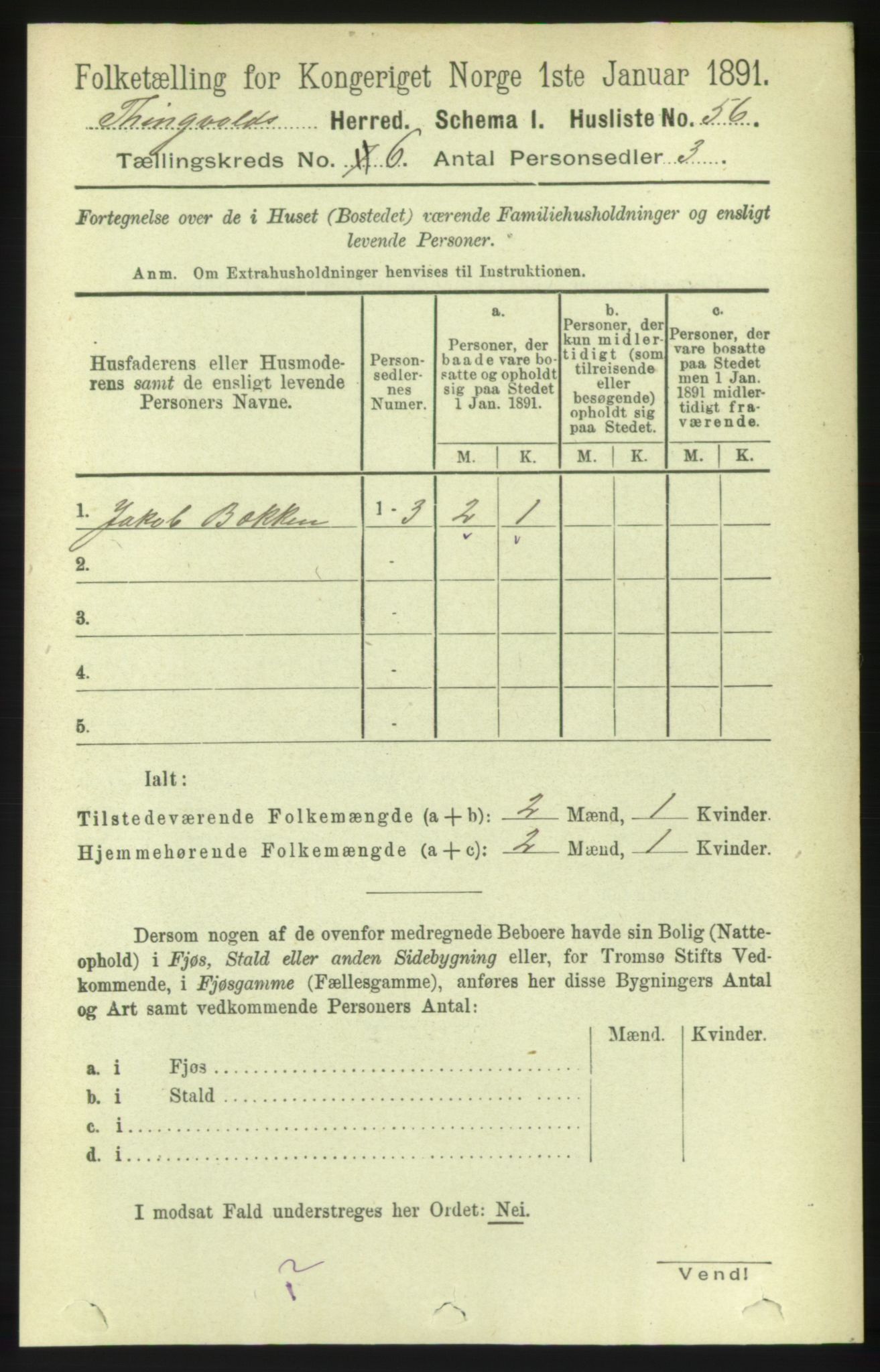 RA, 1891 census for 1560 Tingvoll, 1891, p. 2425