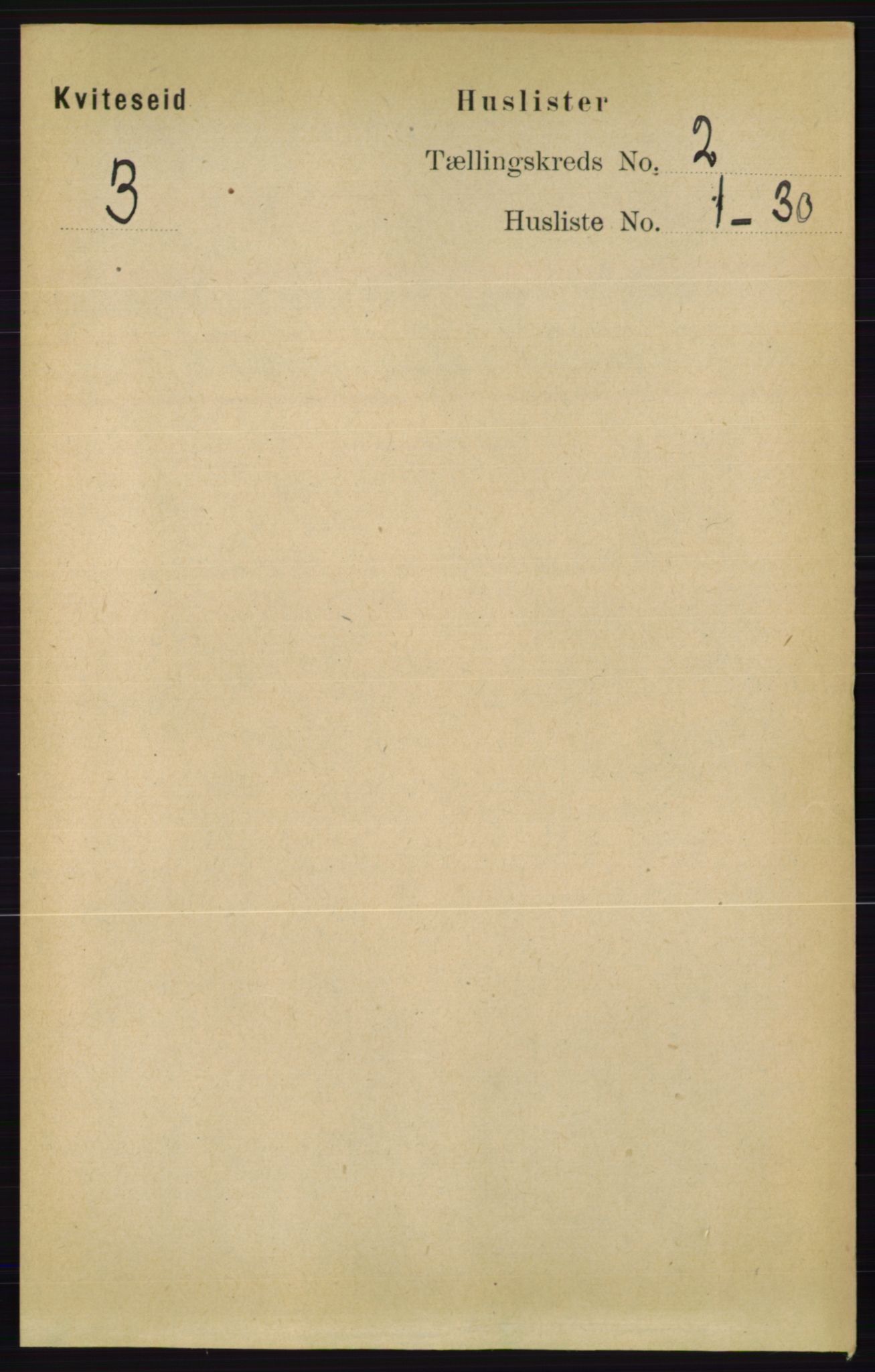 RA, 1891 census for 0829 Kviteseid, 1891, p. 258