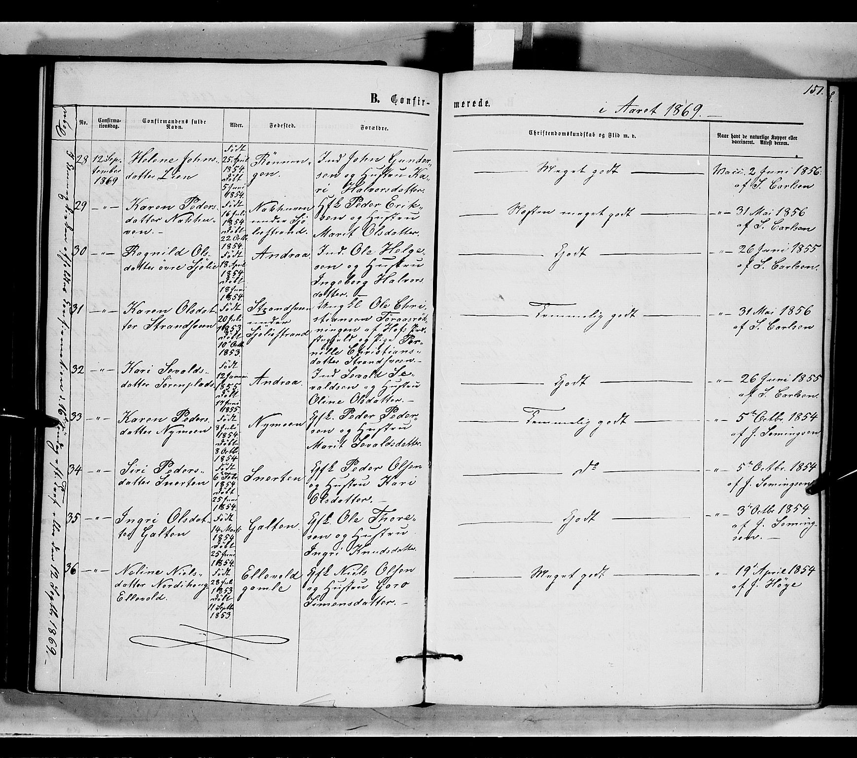 Rendalen prestekontor, AV/SAH-PREST-054/H/Ha/Haa/L0006: Parish register (official) no. 6, 1867-1877, p. 151