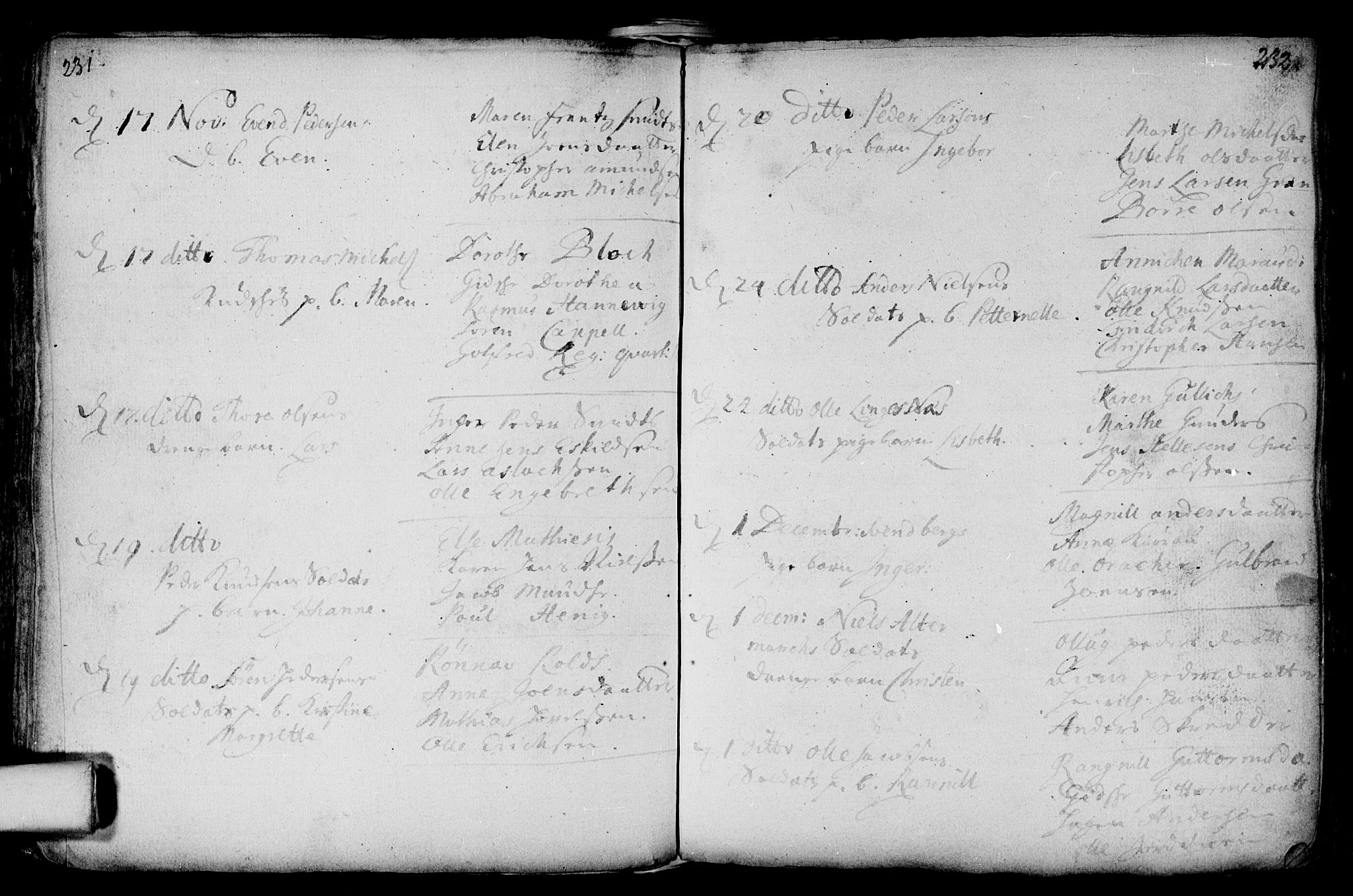 Aker prestekontor kirkebøker, AV/SAO-A-10861/F/L0002: Parish register (official) no. 2, 1714-1720, p. 231-232