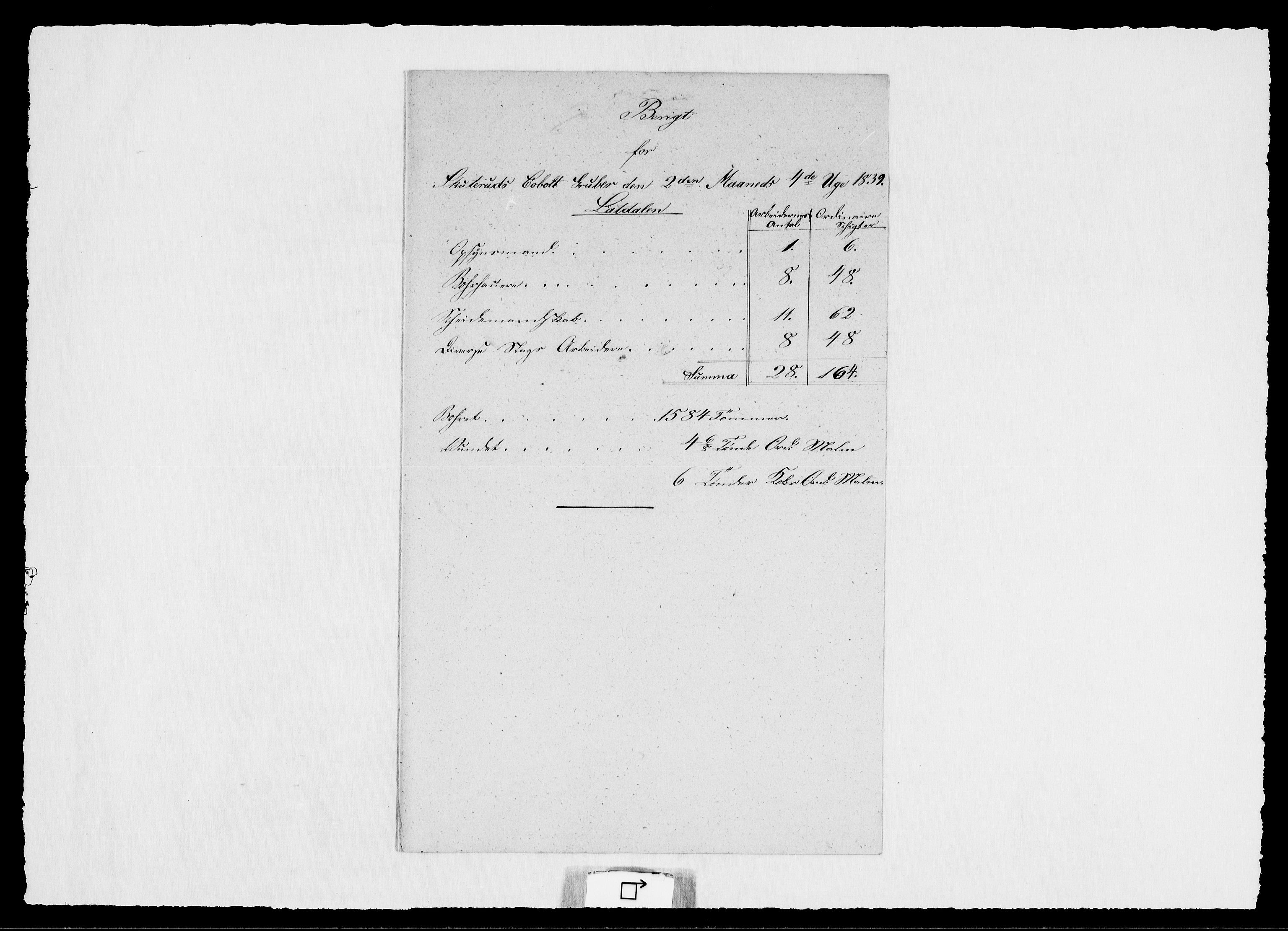 Modums Blaafarveværk, AV/RA-PA-0157/G/Ge/L0355/0001: -- / Berigt for Skuteruds Cobolt Gruber, med oppgaver over antall arbeidere og produksjon, 1839-1848, p. 11
