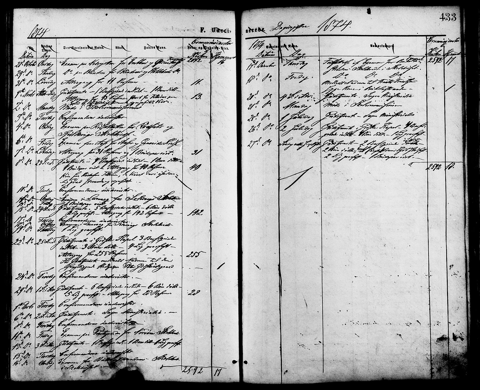 Ministerialprotokoller, klokkerbøker og fødselsregistre - Møre og Romsdal, AV/SAT-A-1454/528/L0399: Parish register (official) no. 528A10, 1864-1879, p. 433