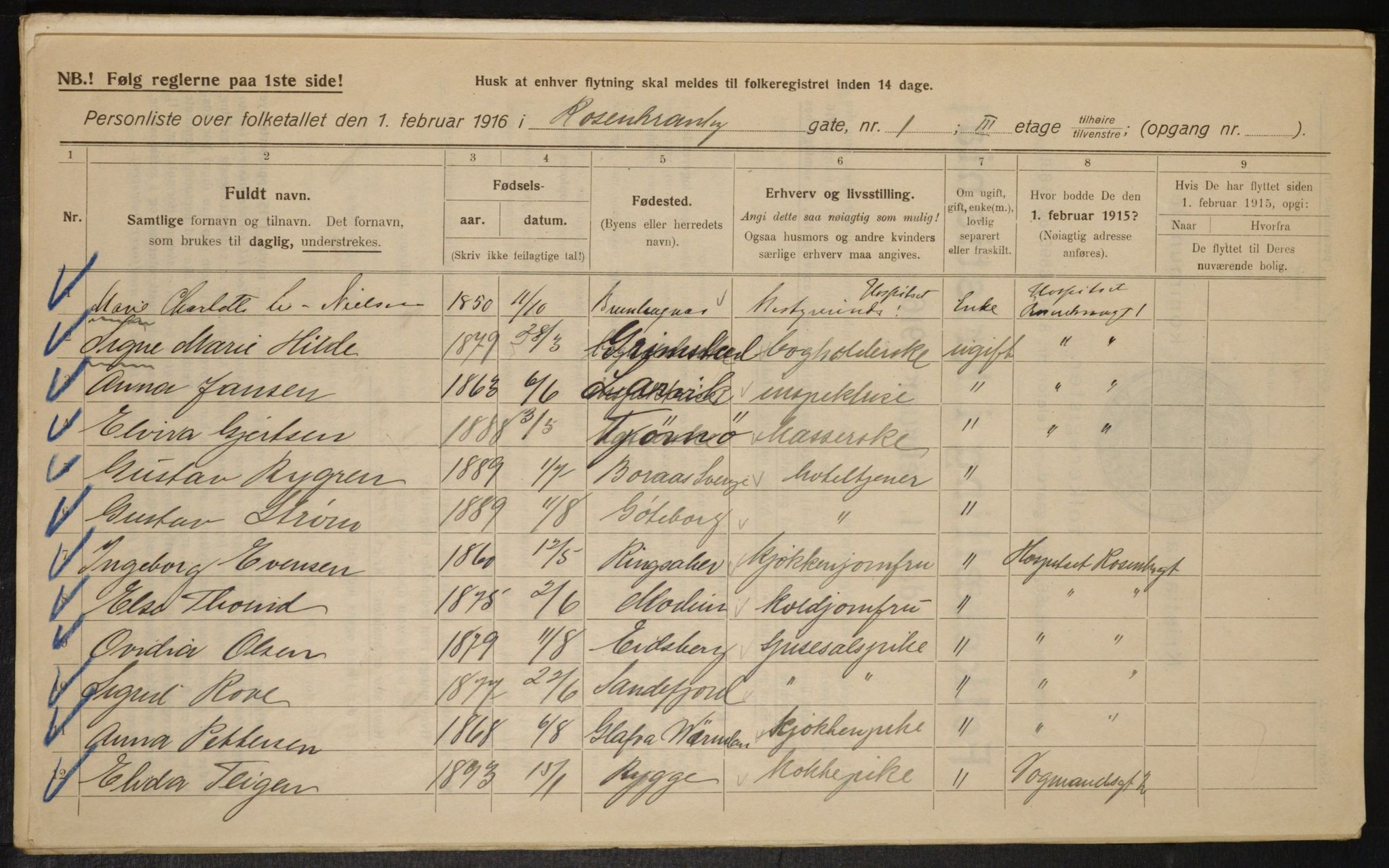 OBA, Municipal Census 1916 for Kristiania, 1916, p. 86089