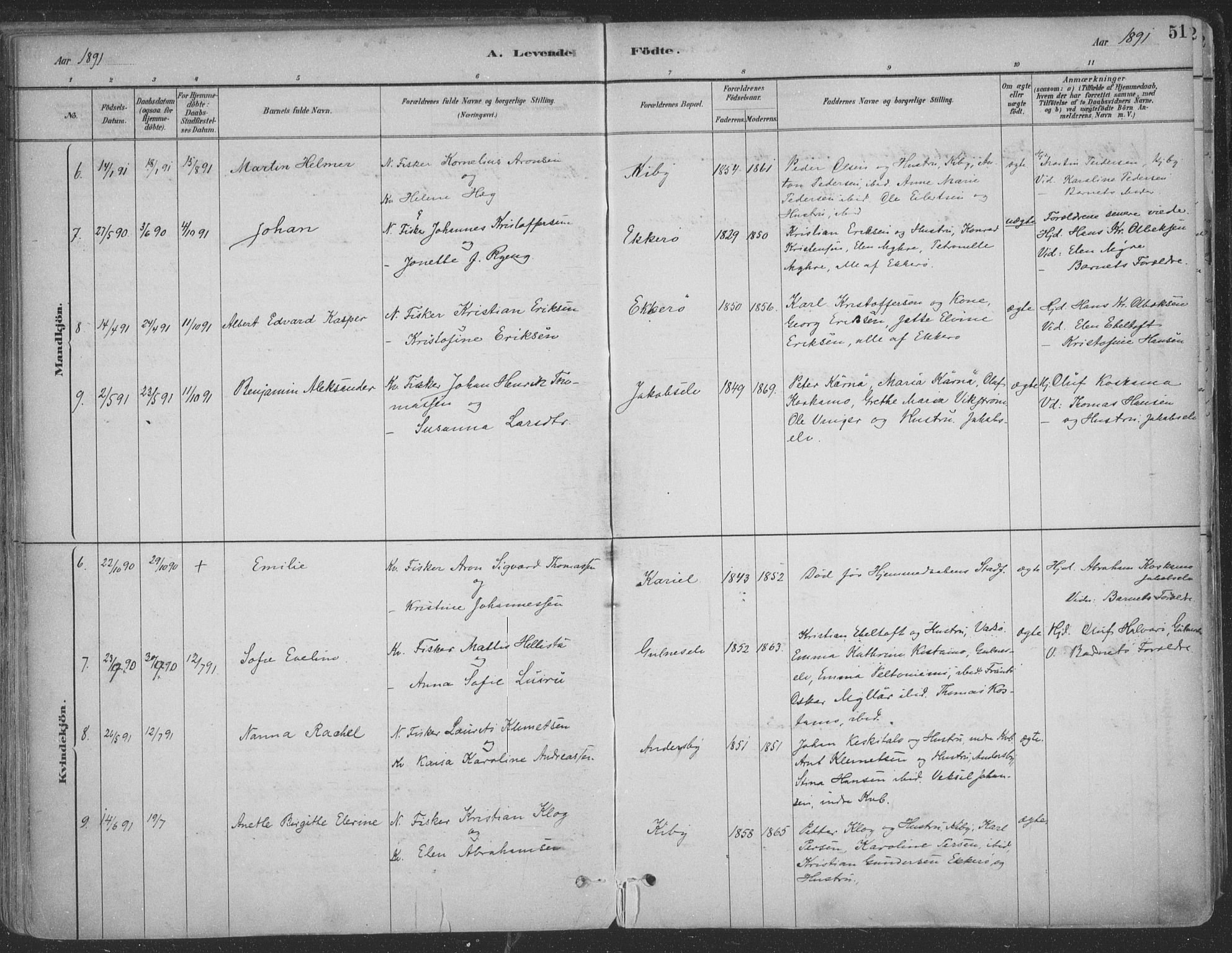 Vadsø sokneprestkontor, SATØ/S-1325/H/Ha/L0009kirke: Parish register (official) no. 9, 1881-1917, p. 51