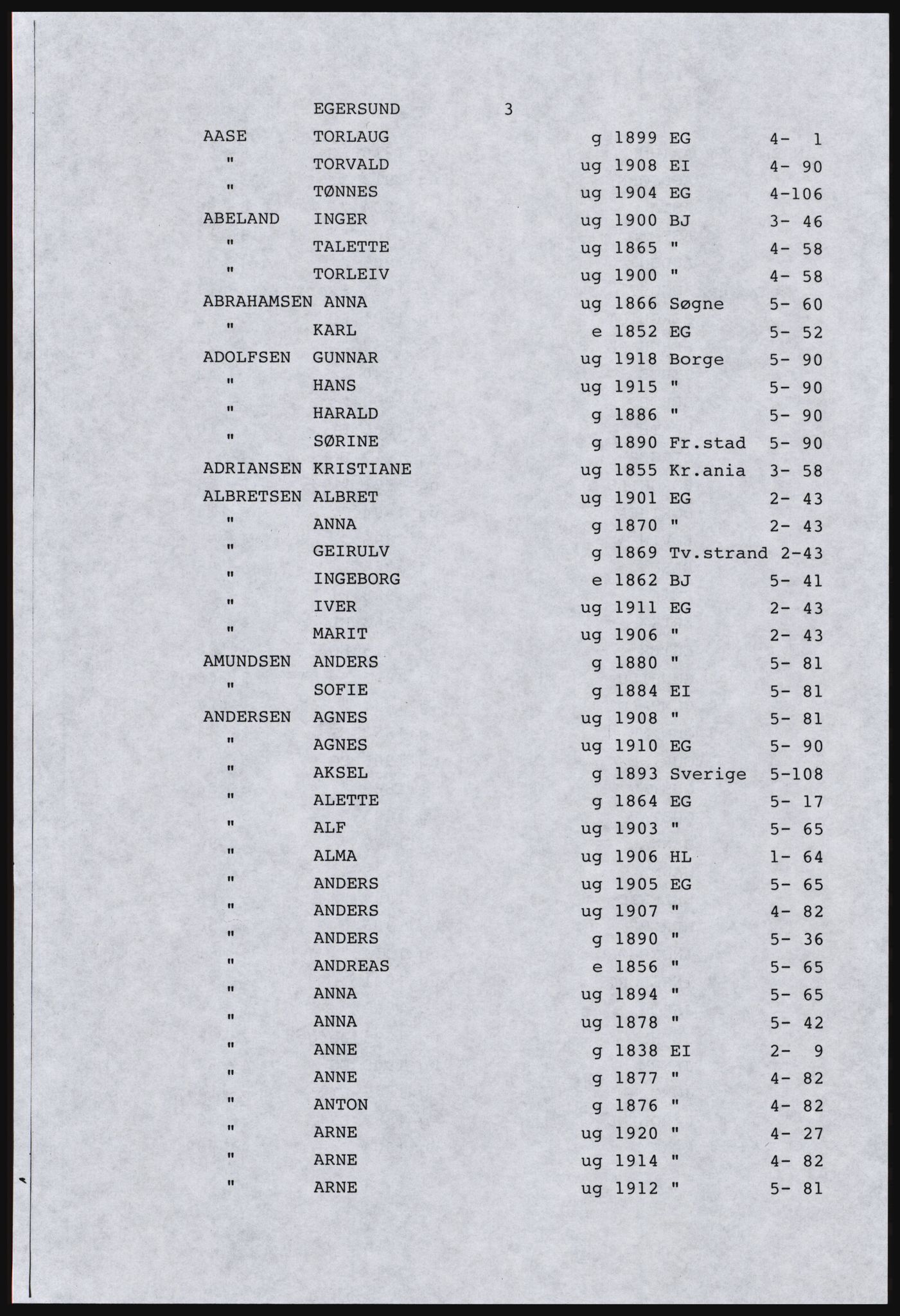 SAST, Copy of 1920 census for Dalane, 1920, p. 9