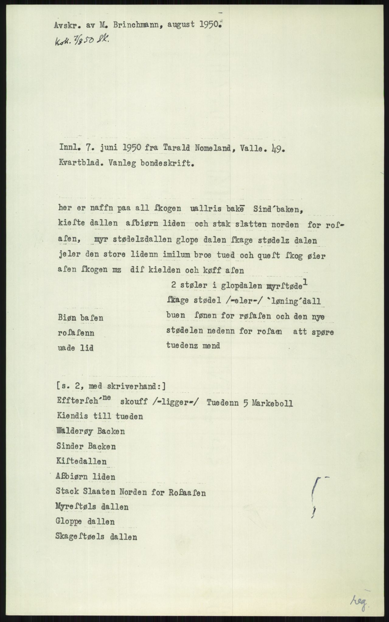 Samlinger til kildeutgivelse, Diplomavskriftsamlingen, AV/RA-EA-4053/H/Ha, p. 2900