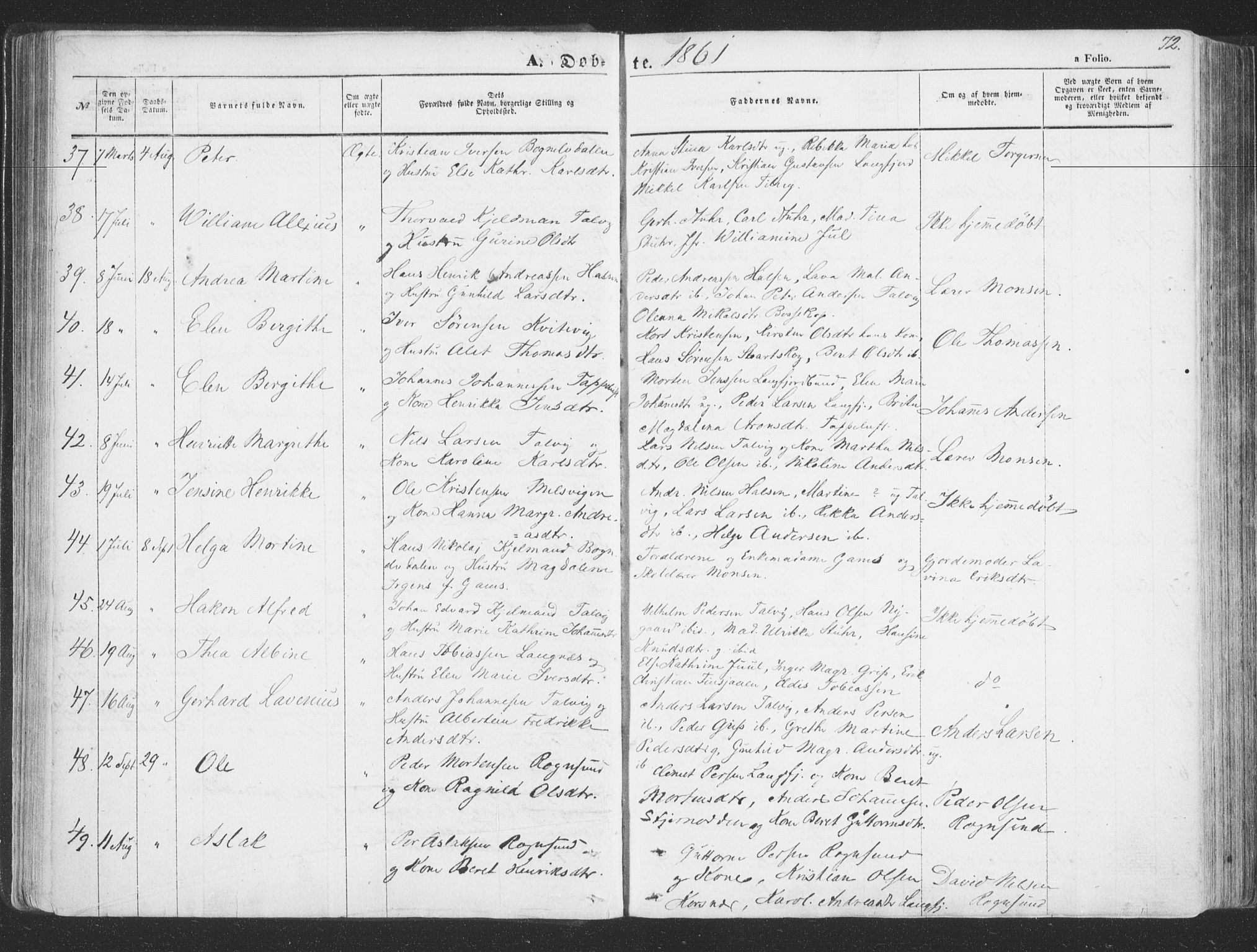 Talvik sokneprestkontor, SATØ/S-1337/H/Ha/L0010kirke: Parish register (official) no. 10, 1852-1864, p. 72