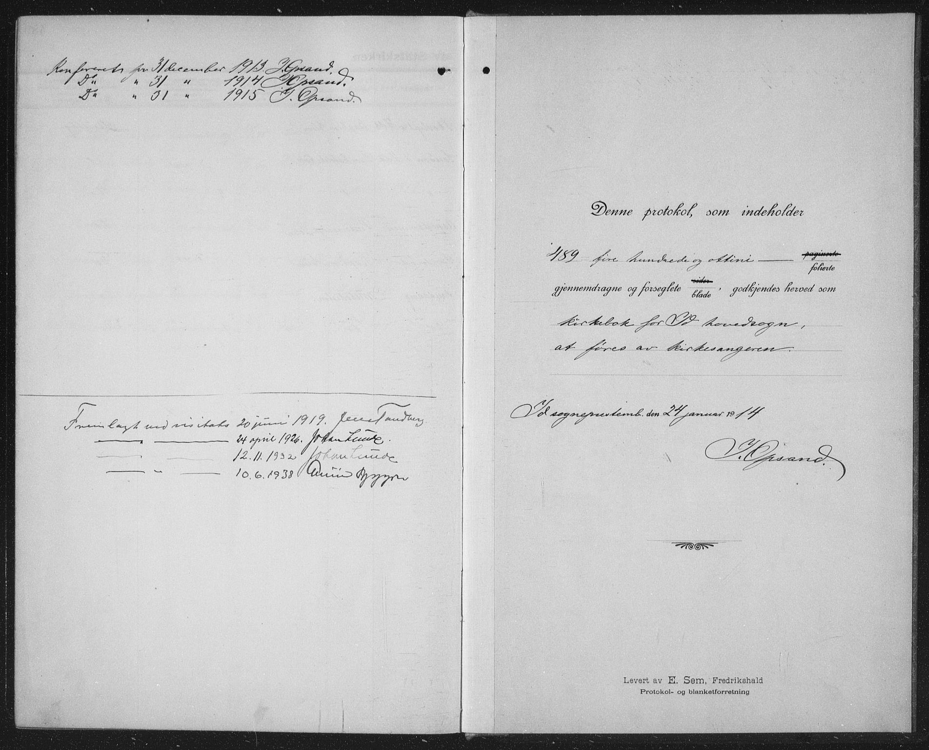 Idd prestekontor Kirkebøker, SAO/A-10911/G/Gb/L0003: Parish register (copy) no. II 3, 1914-1940