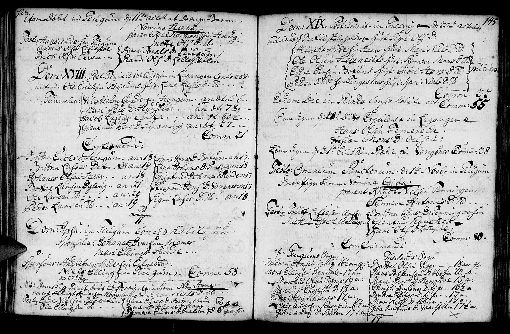 Leikanger sokneprestembete, AV/SAB-A-81001/H/Haa/Haaa/L0003: Parish register (official) no. A 3, 1756-1770, p. 145