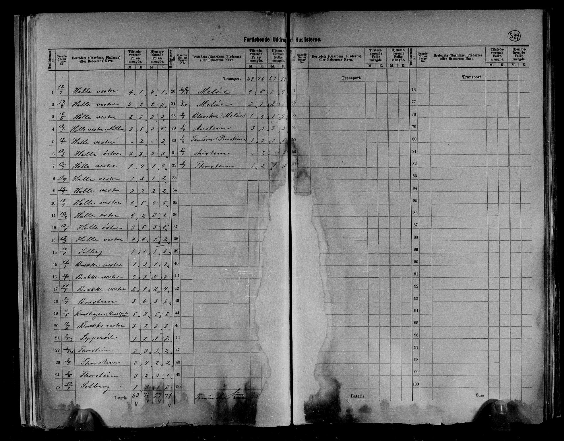 RA, 1891 census for 0726 Brunlanes, 1891, p. 12