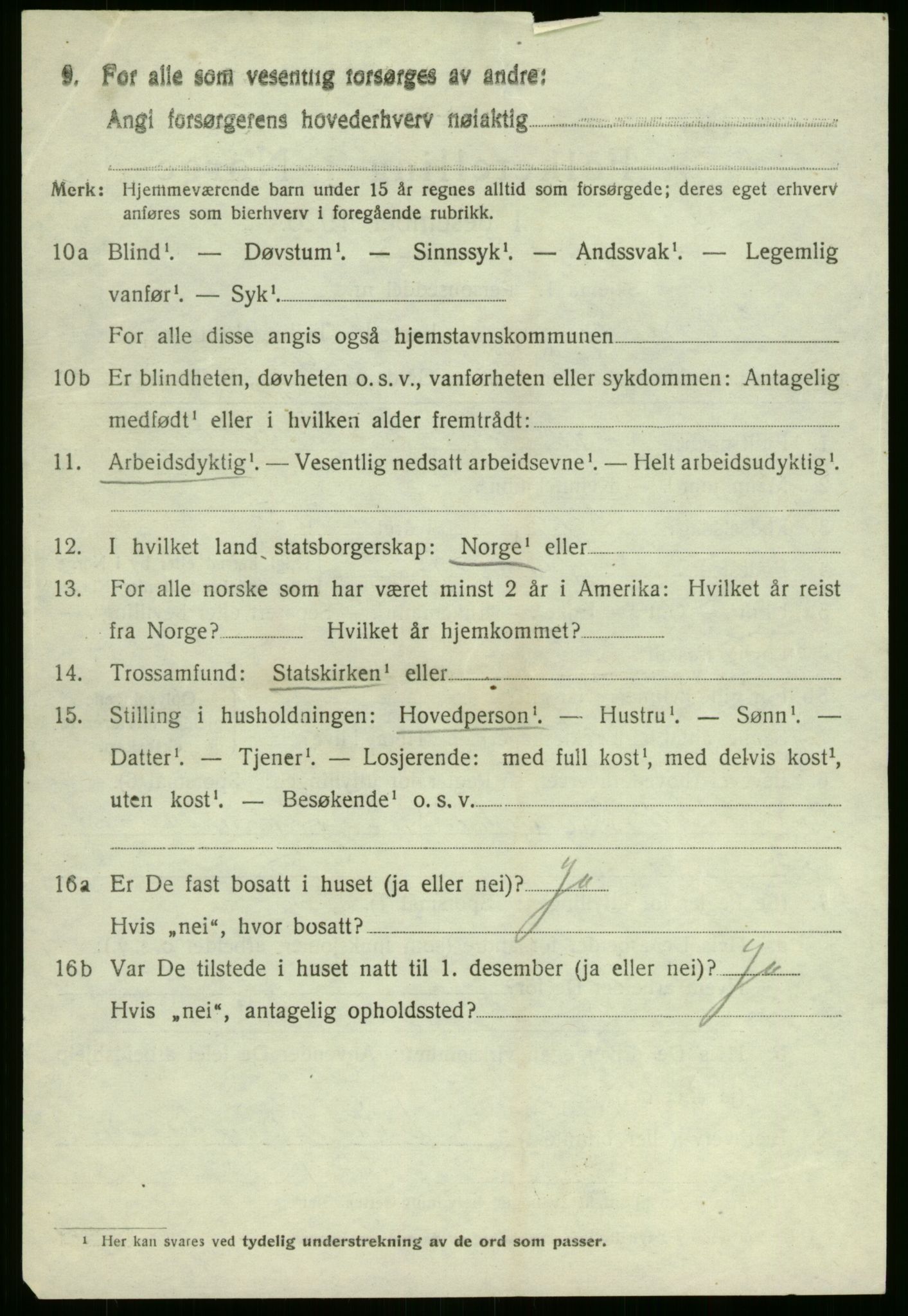 SAB, 1920 census for Vevring, 1920, p. 997