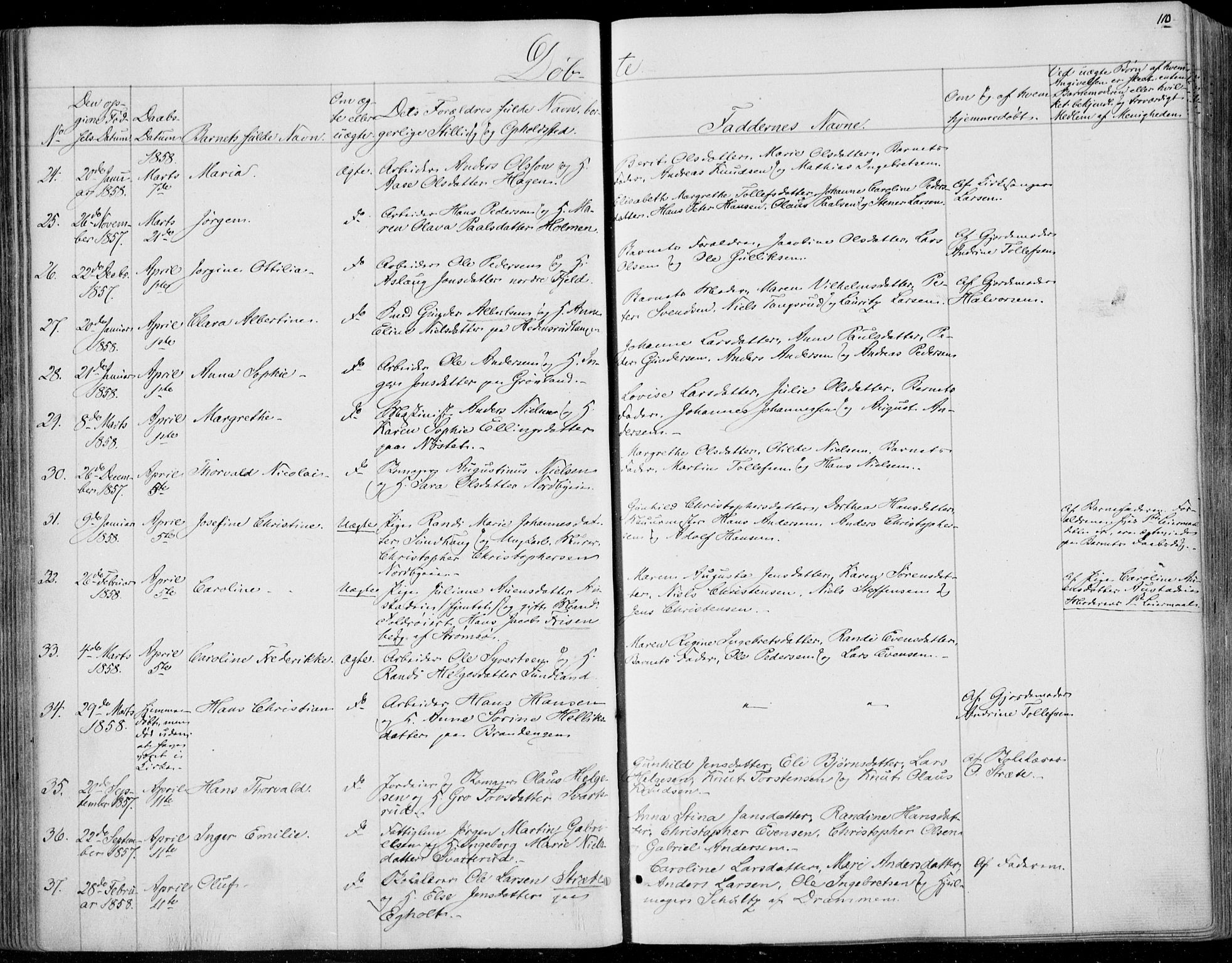 Skoger kirkebøker, SAKO/A-59/F/Fa/L0003: Parish register (official) no. I 3, 1842-1861, p. 110