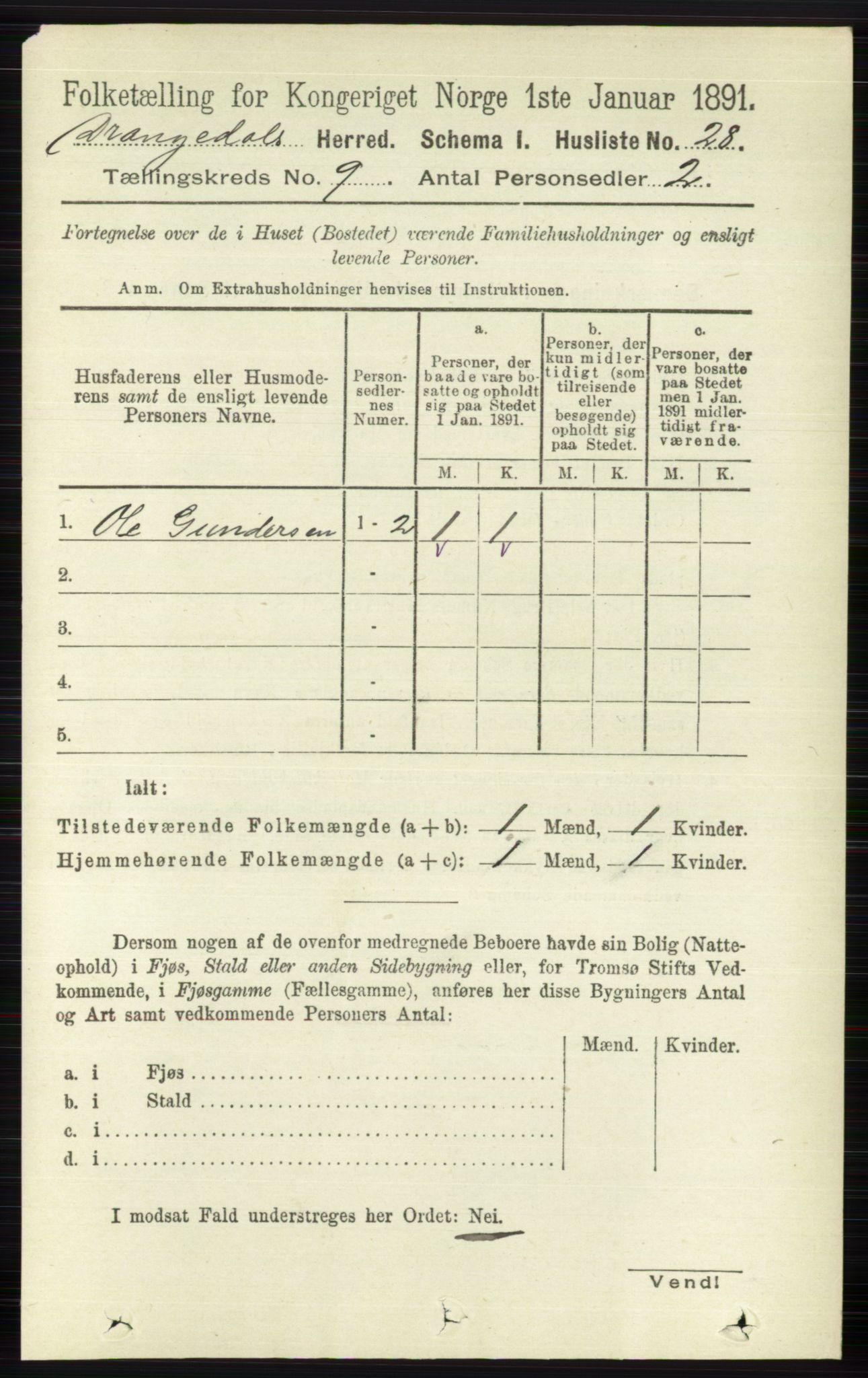 RA, 1891 census for 0817 Drangedal, 1891, p. 3118