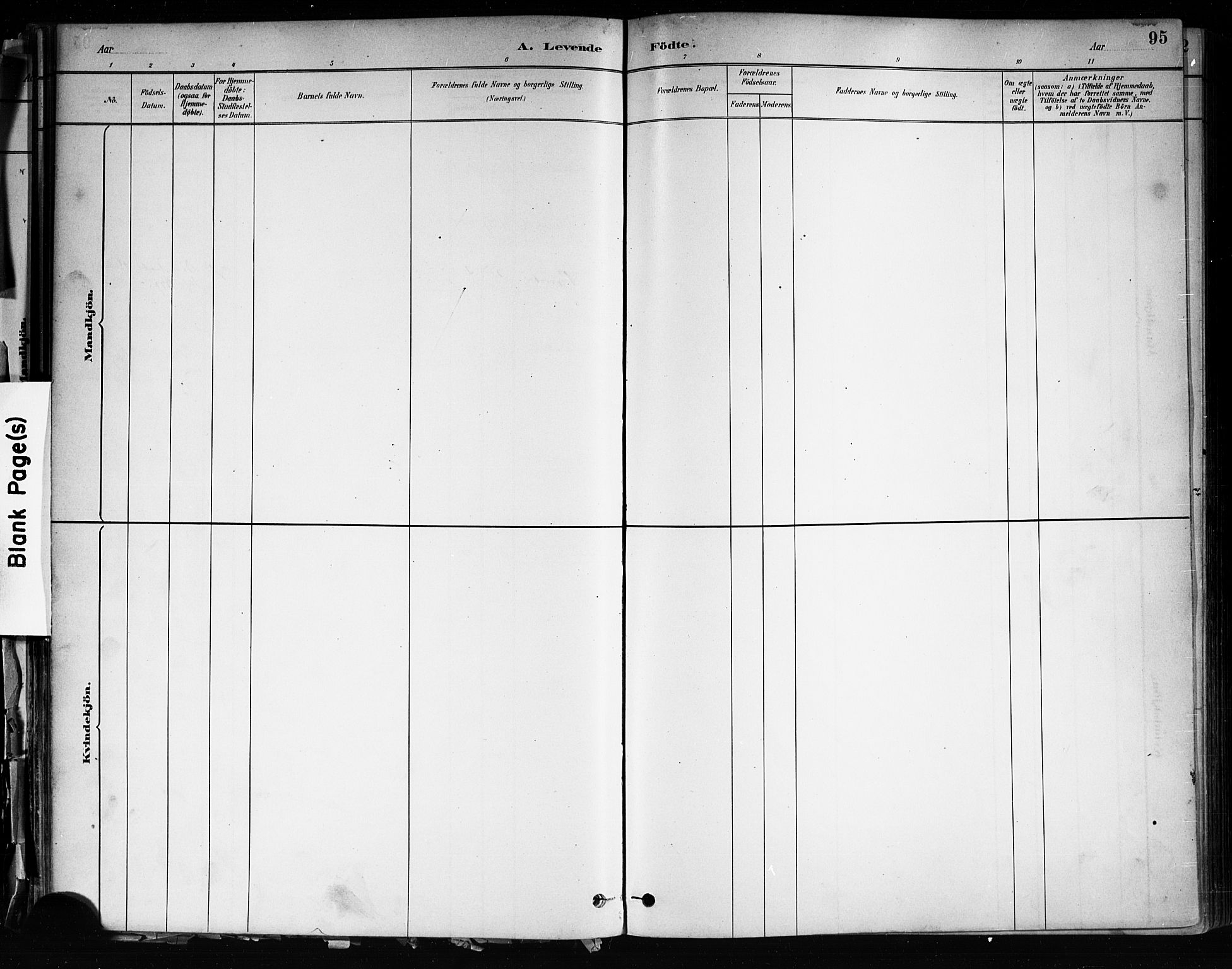 Brevik kirkebøker, SAKO/A-255/F/Fa/L0007: Parish register (official) no. 7, 1882-1900, p. 95