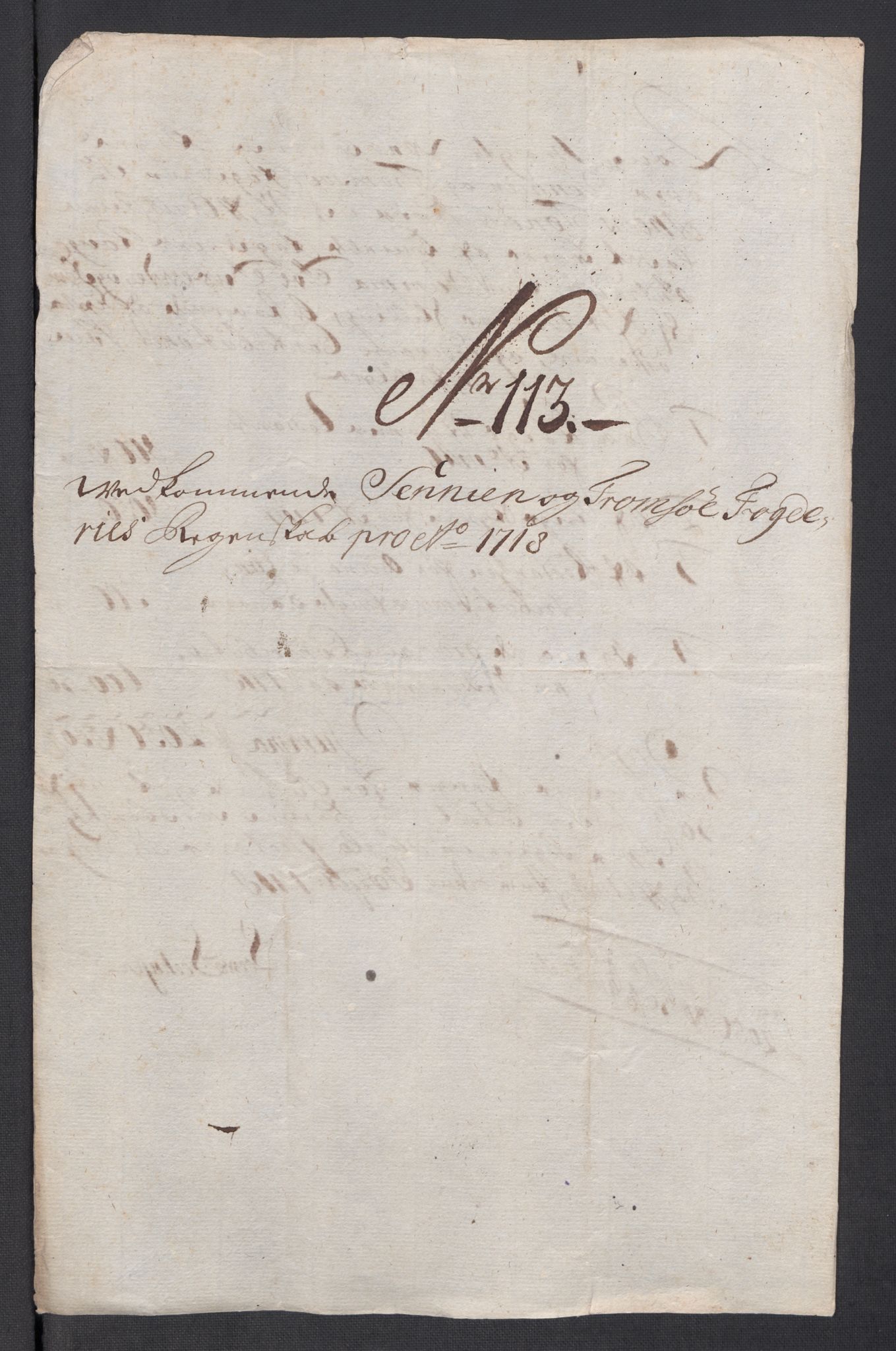 Rentekammeret inntil 1814, Reviderte regnskaper, Fogderegnskap, AV/RA-EA-4092/R68/L4764: Fogderegnskap Senja og Troms, 1718, p. 451