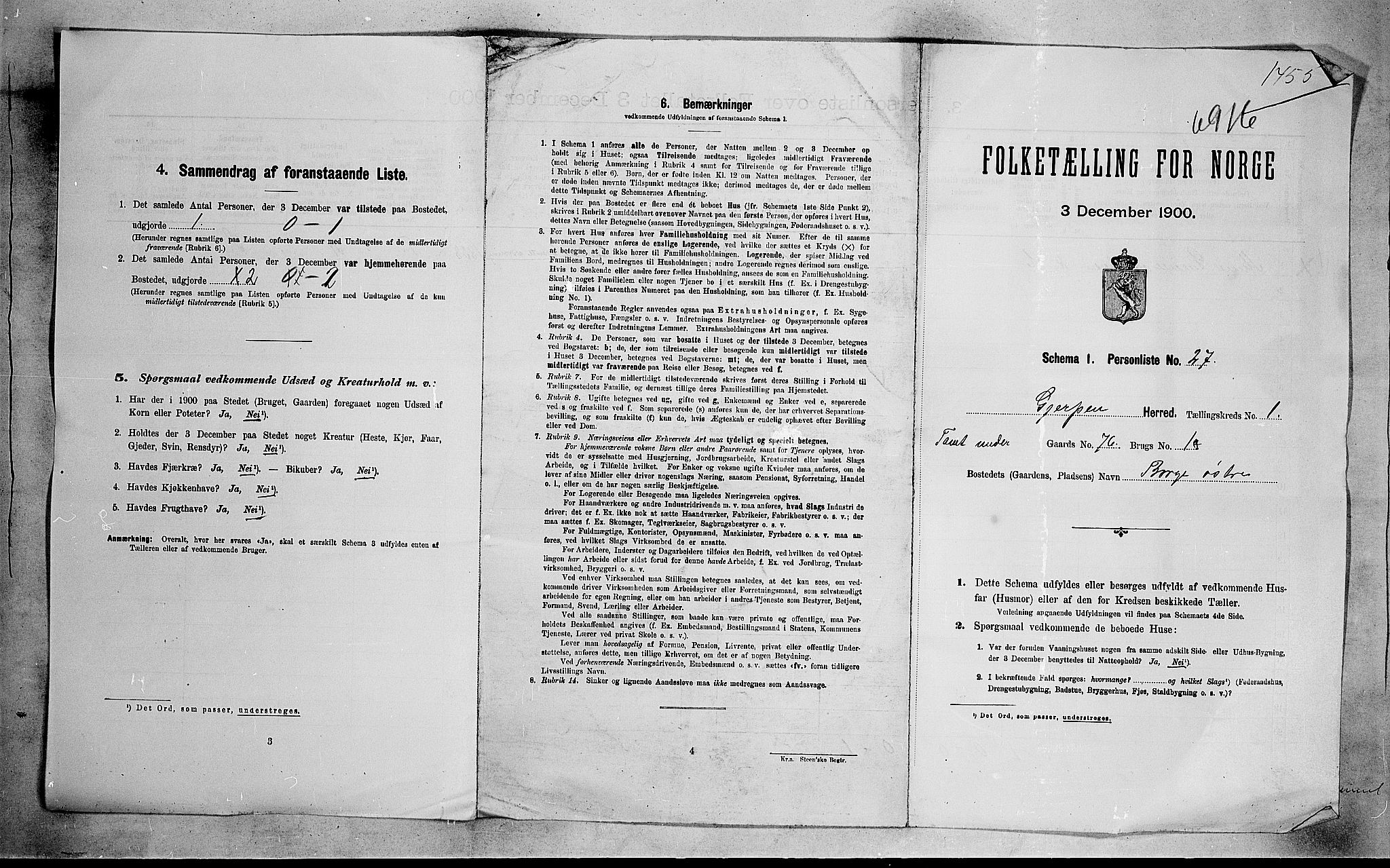 SAKO, 1900 census for Gjerpen, 1900, p. 41