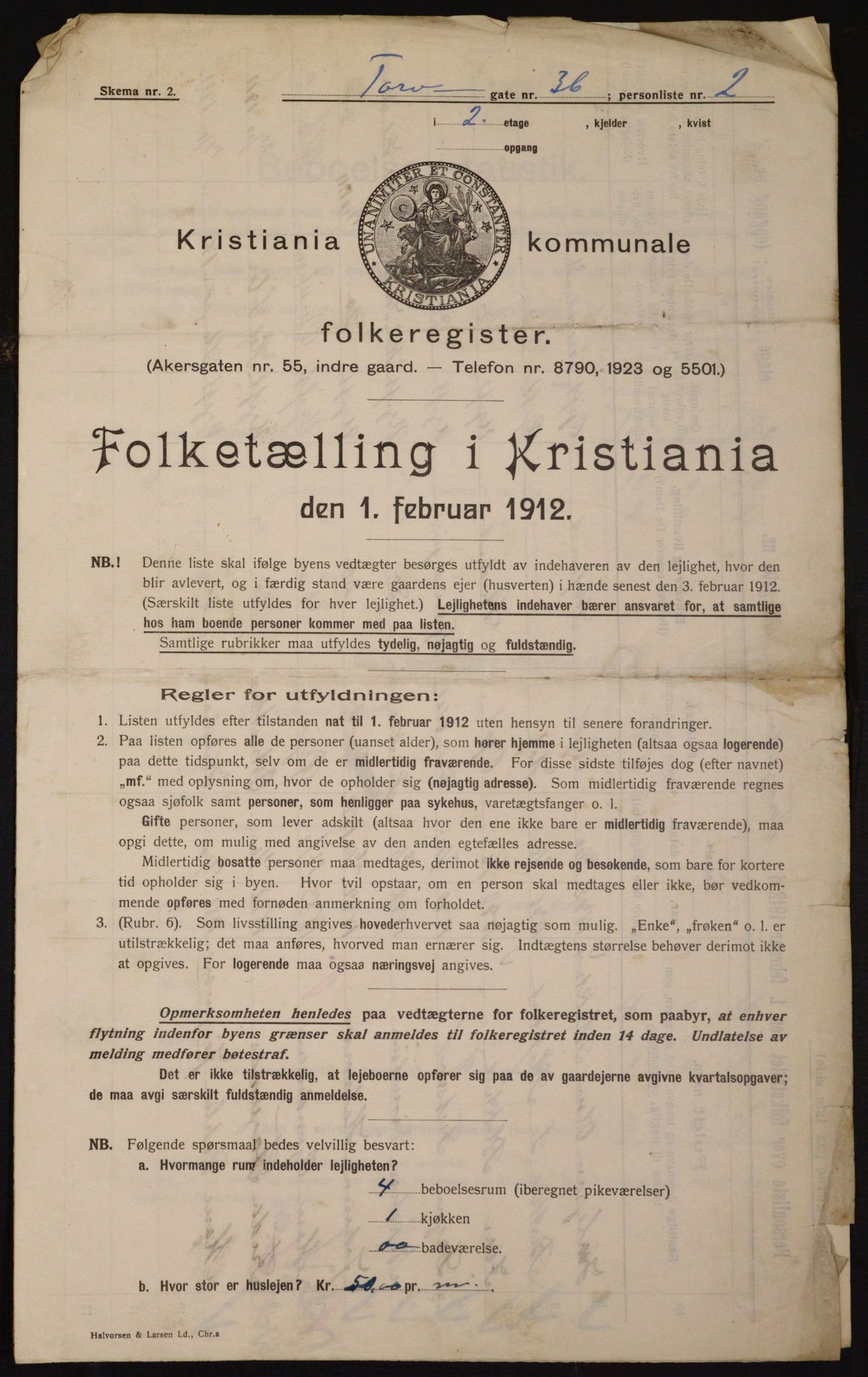 OBA, Municipal Census 1912 for Kristiania, 1912, p. 114300