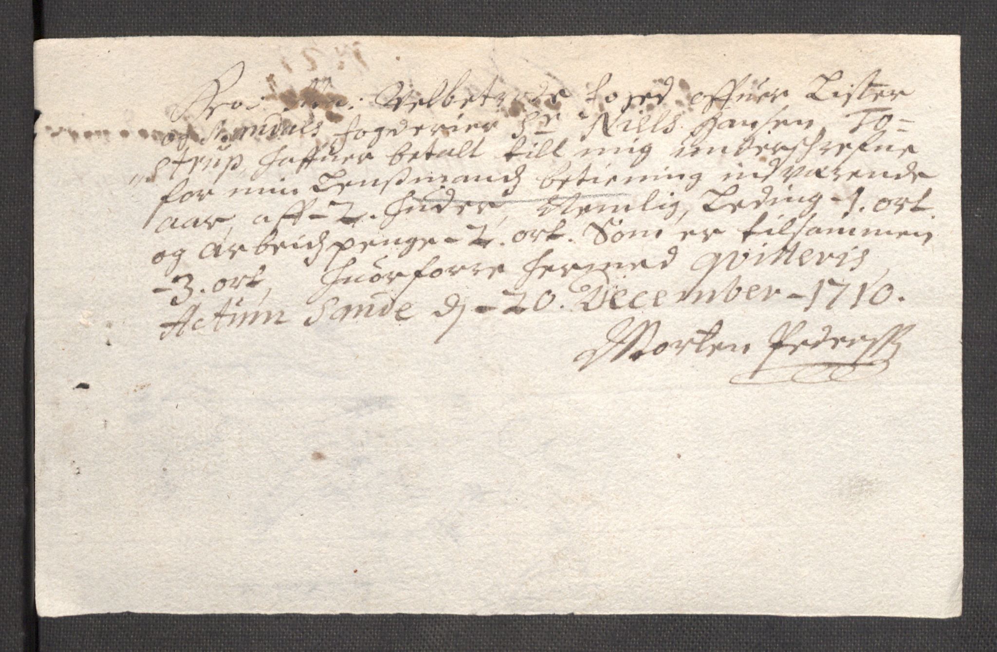 Rentekammeret inntil 1814, Reviderte regnskaper, Fogderegnskap, RA/EA-4092/R43/L2553: Fogderegnskap Lista og Mandal, 1710, p. 99
