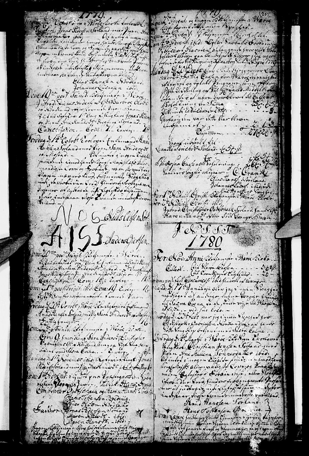 Ministerialprotokoller, klokkerbøker og fødselsregistre - Nordland, SAT/A-1459/807/L0118: Parish register (official) no. 807A01, 1752-1798, p. 204-205