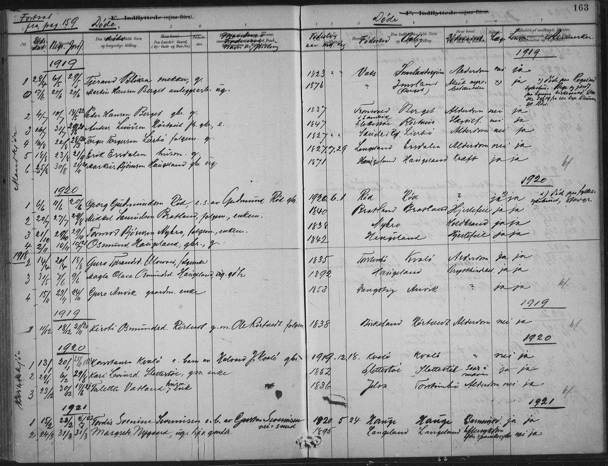 Vikedal sokneprestkontor, AV/SAST-A-101840/01/IV: Parish register (official) no. A 12, 1886-1929, p. 163