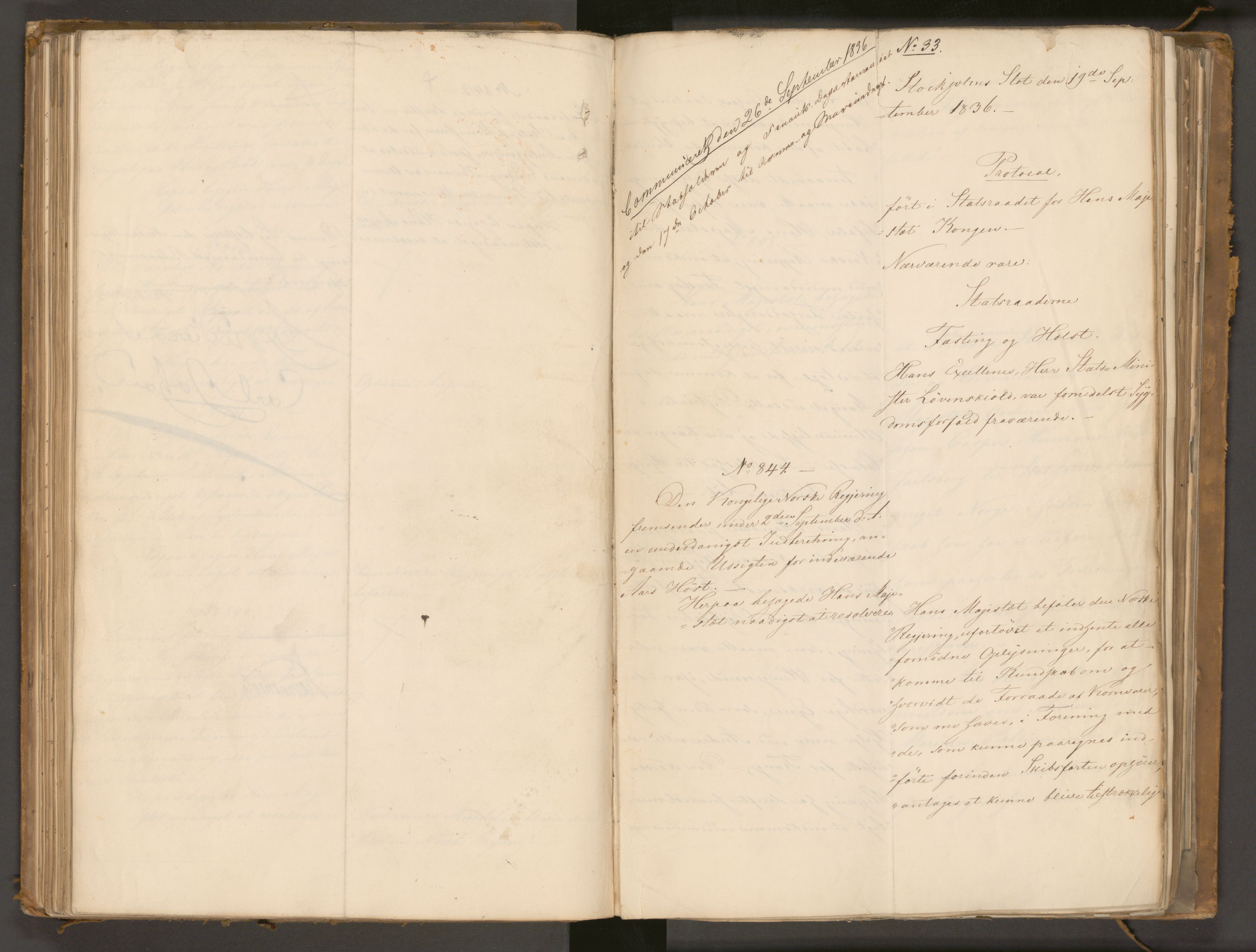 Statsrådssekretariatet, AV/RA-S-1001/A/Ab/L0043: Kgl. res. nr. 632-1192, 2. halvår, 1836