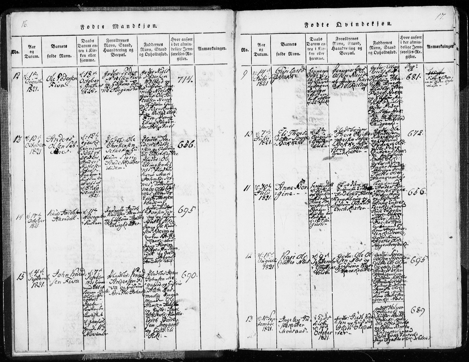 Ministerialprotokoller, klokkerbøker og fødselsregistre - Møre og Romsdal, AV/SAT-A-1454/544/L0571: Parish register (official) no. 544A04, 1818-1853, p. 16-17