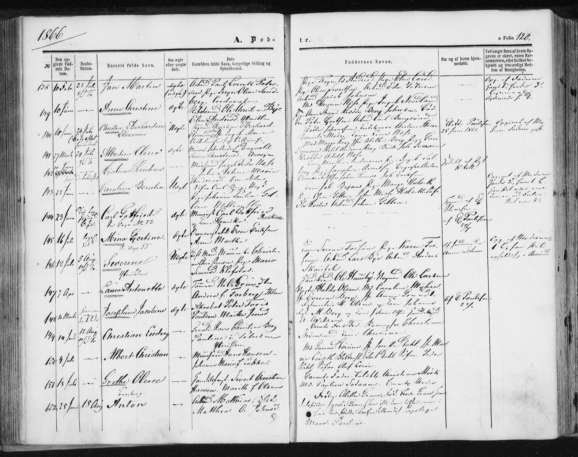 Ministerialprotokoller, klokkerbøker og fødselsregistre - Sør-Trøndelag, AV/SAT-A-1456/602/L0115: Parish register (official) no. 602A13, 1860-1872, p. 120