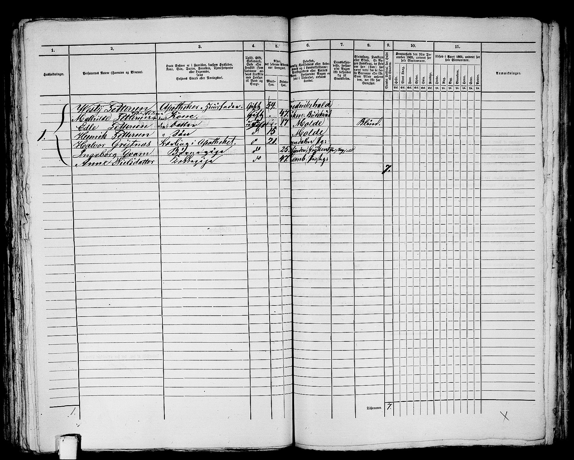 RA, 1865 census for Molde, 1865, p. 369