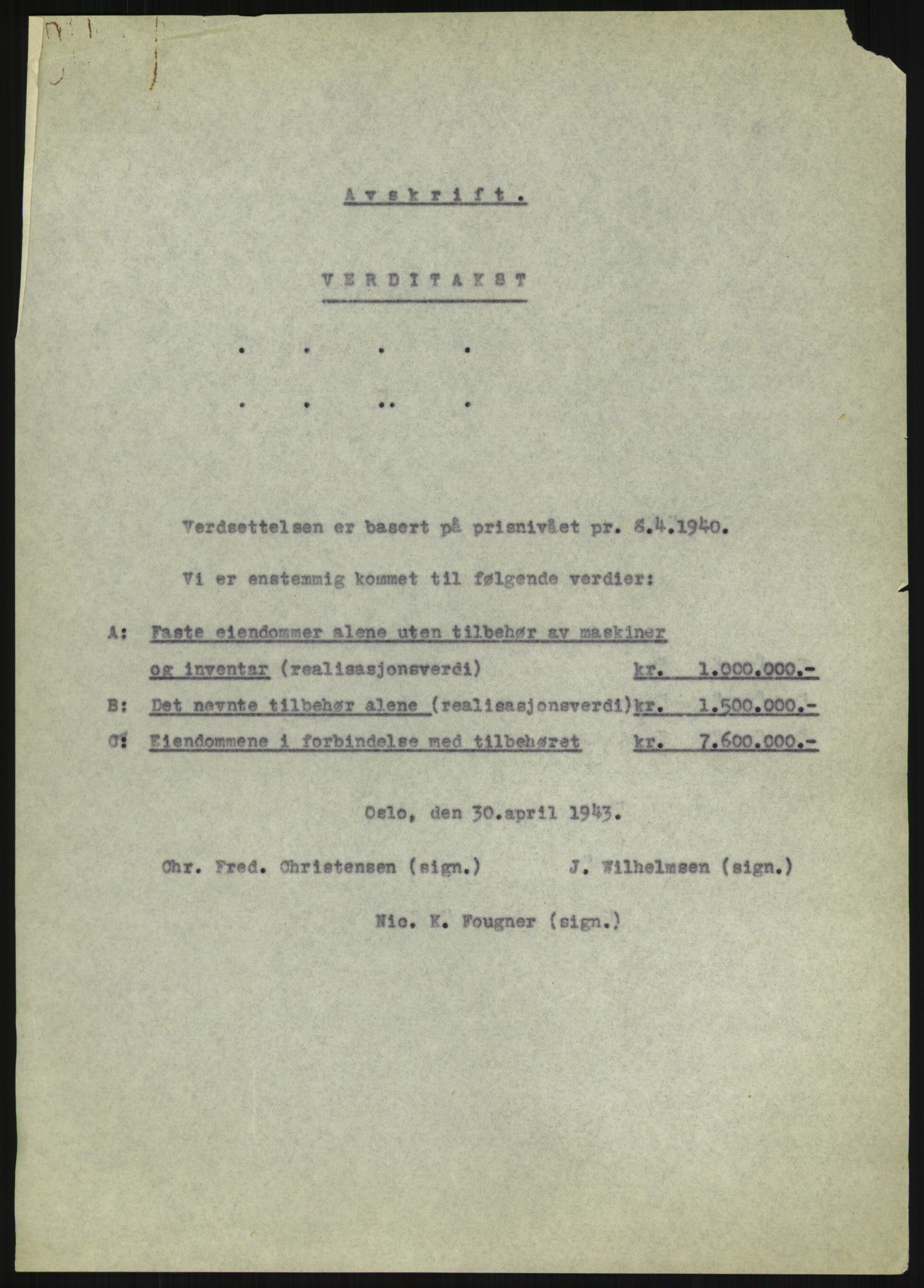 Fredrikstad mekaniske verksted, AV/RA-PA-1807/Q/L0001: Bygninger, Finansiering, Takst, Nyanlegg, 1935-1954, p. 69