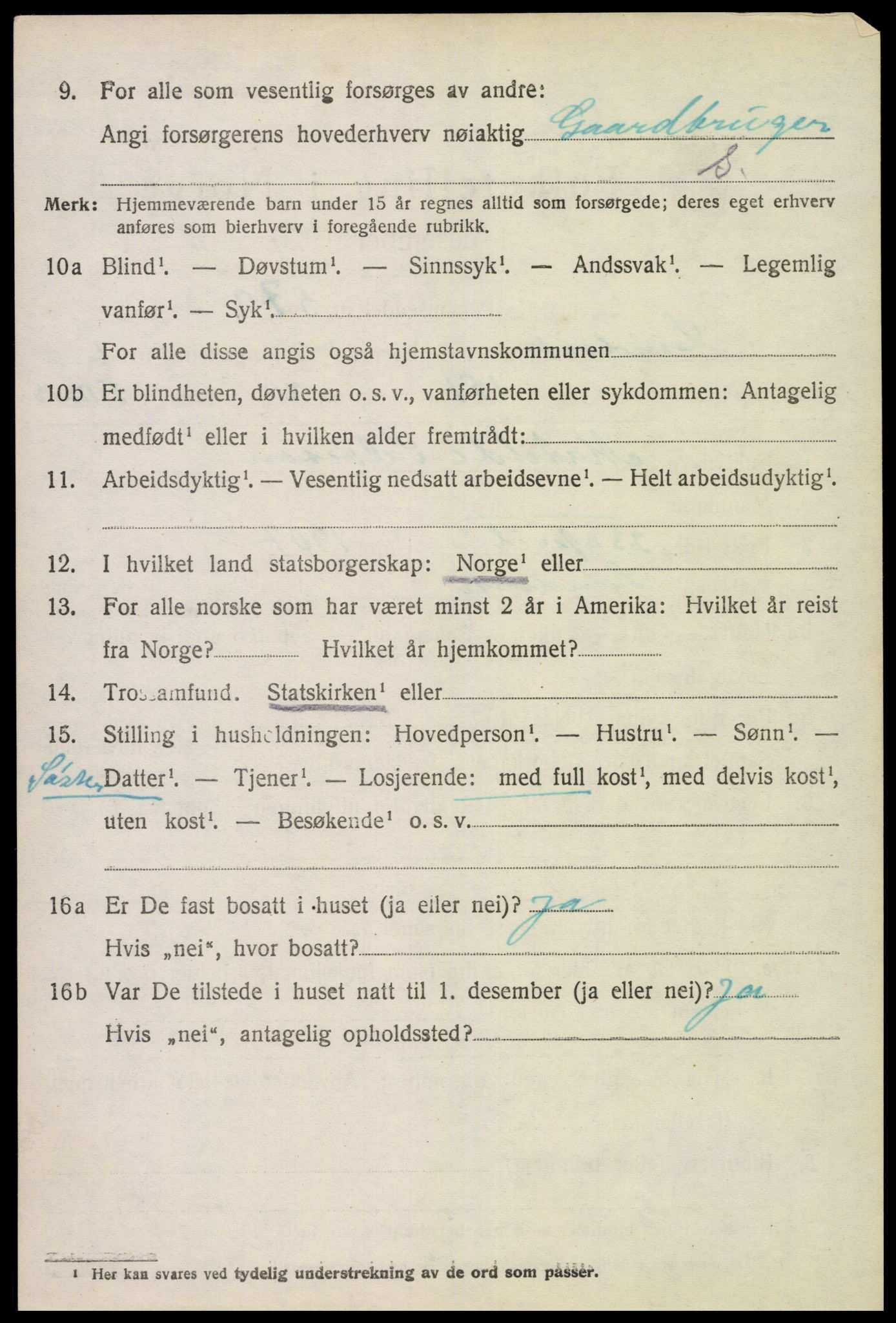 SAK, 1920 census for Landvik, 1920, p. 2893