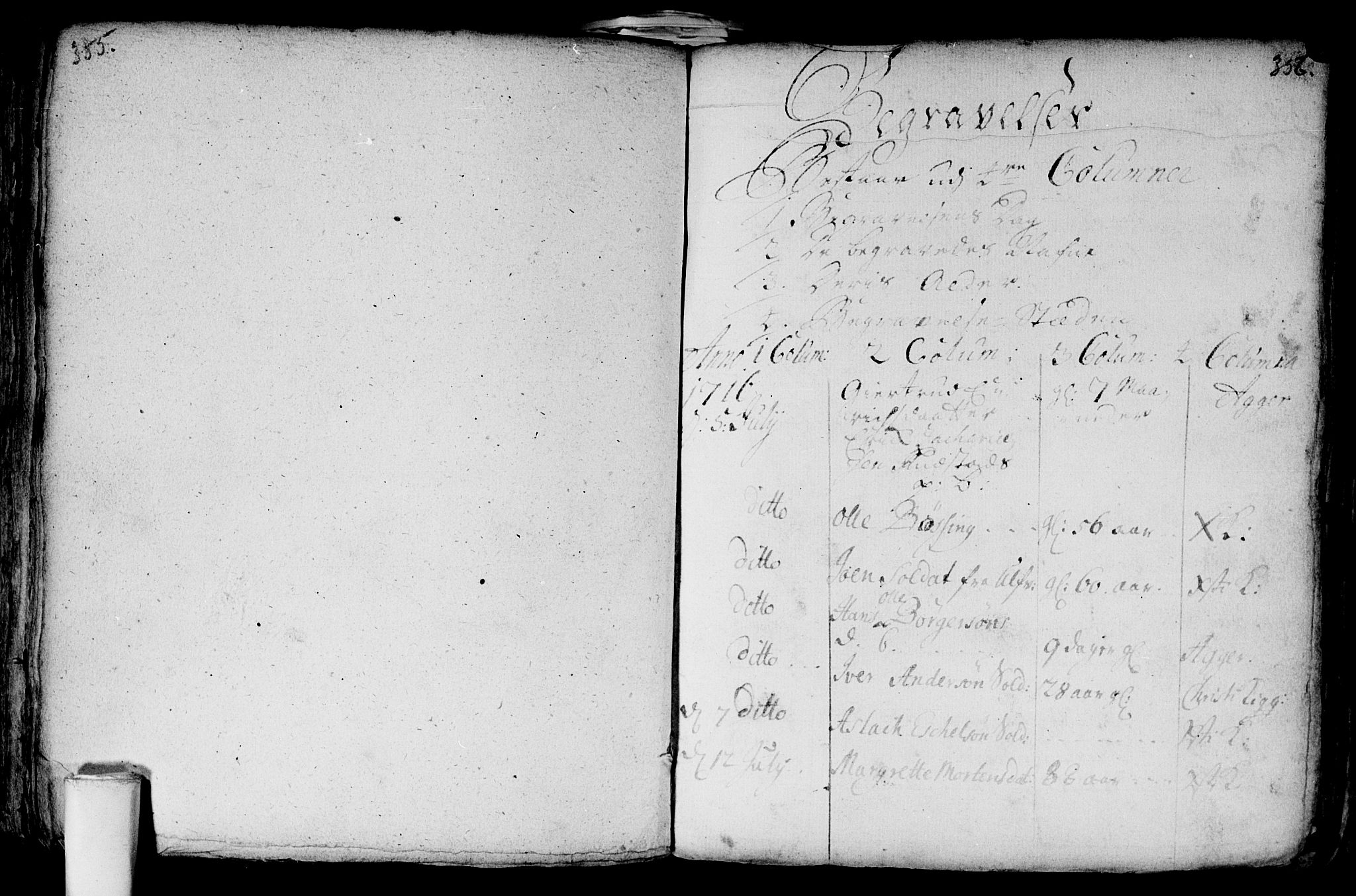 Aker prestekontor kirkebøker, AV/SAO-A-10861/F/L0002: Parish register (official) no. 2, 1714-1720, p. 355-356